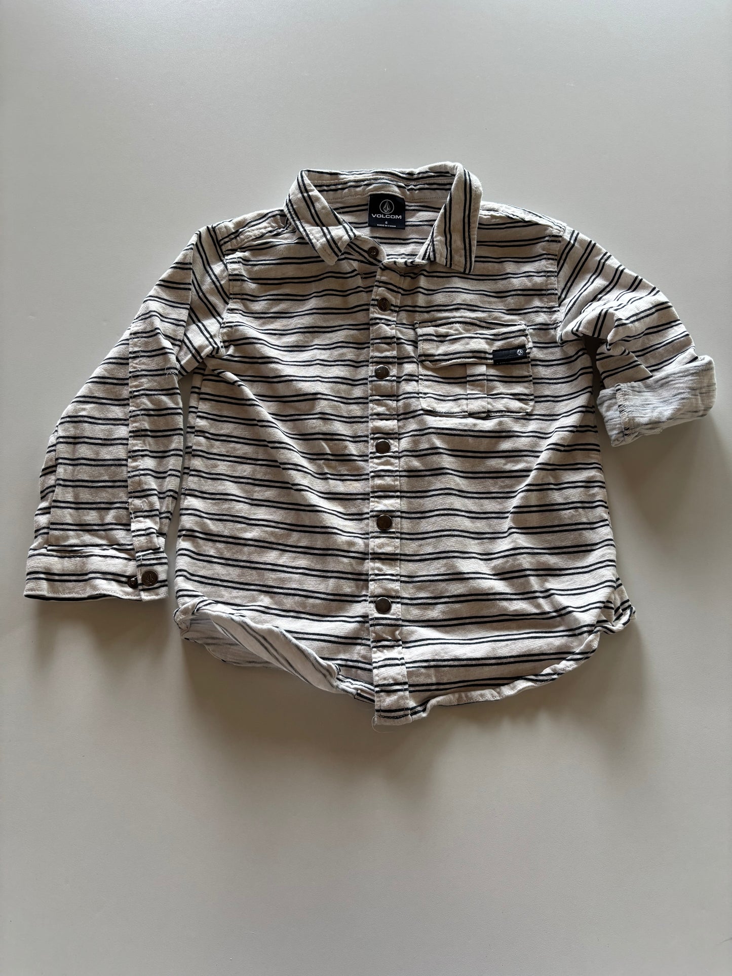 Oatmeal & Black Striped Shirt