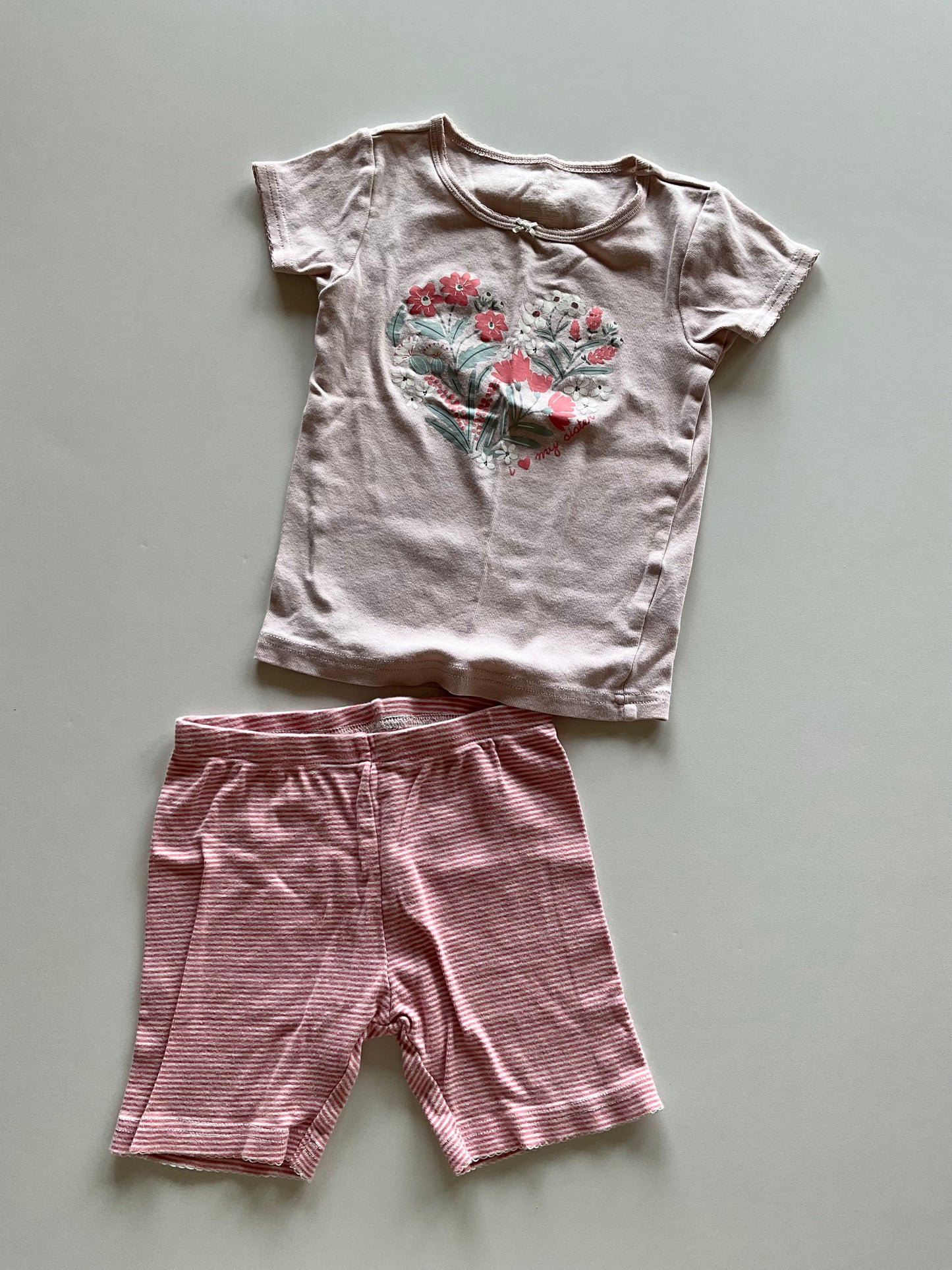 2pc Pink Flowers Pajamas