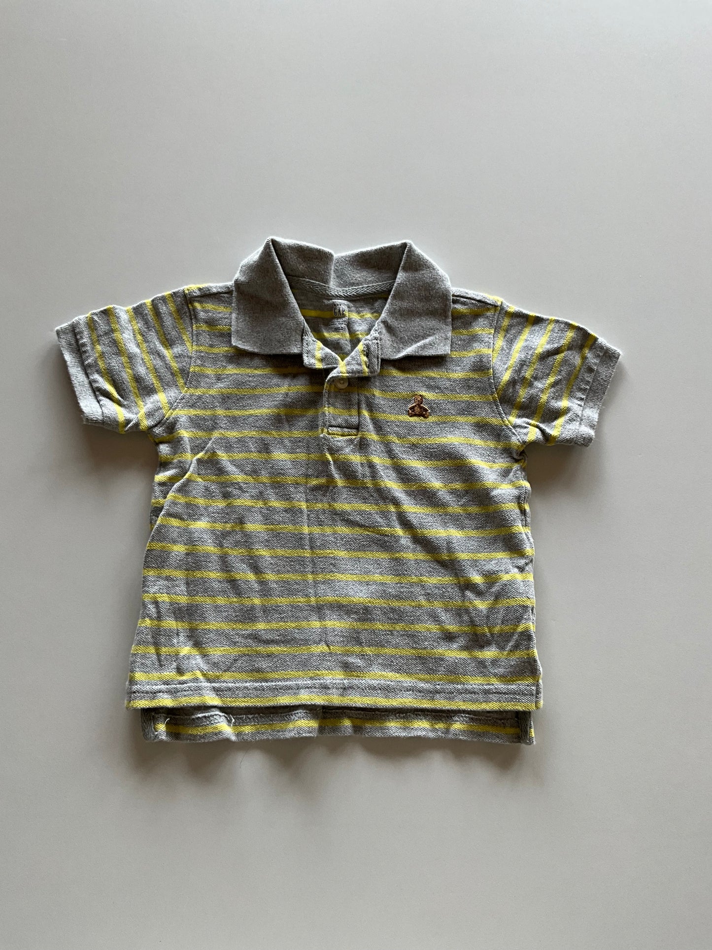 Grey & Yellow Striped Polo