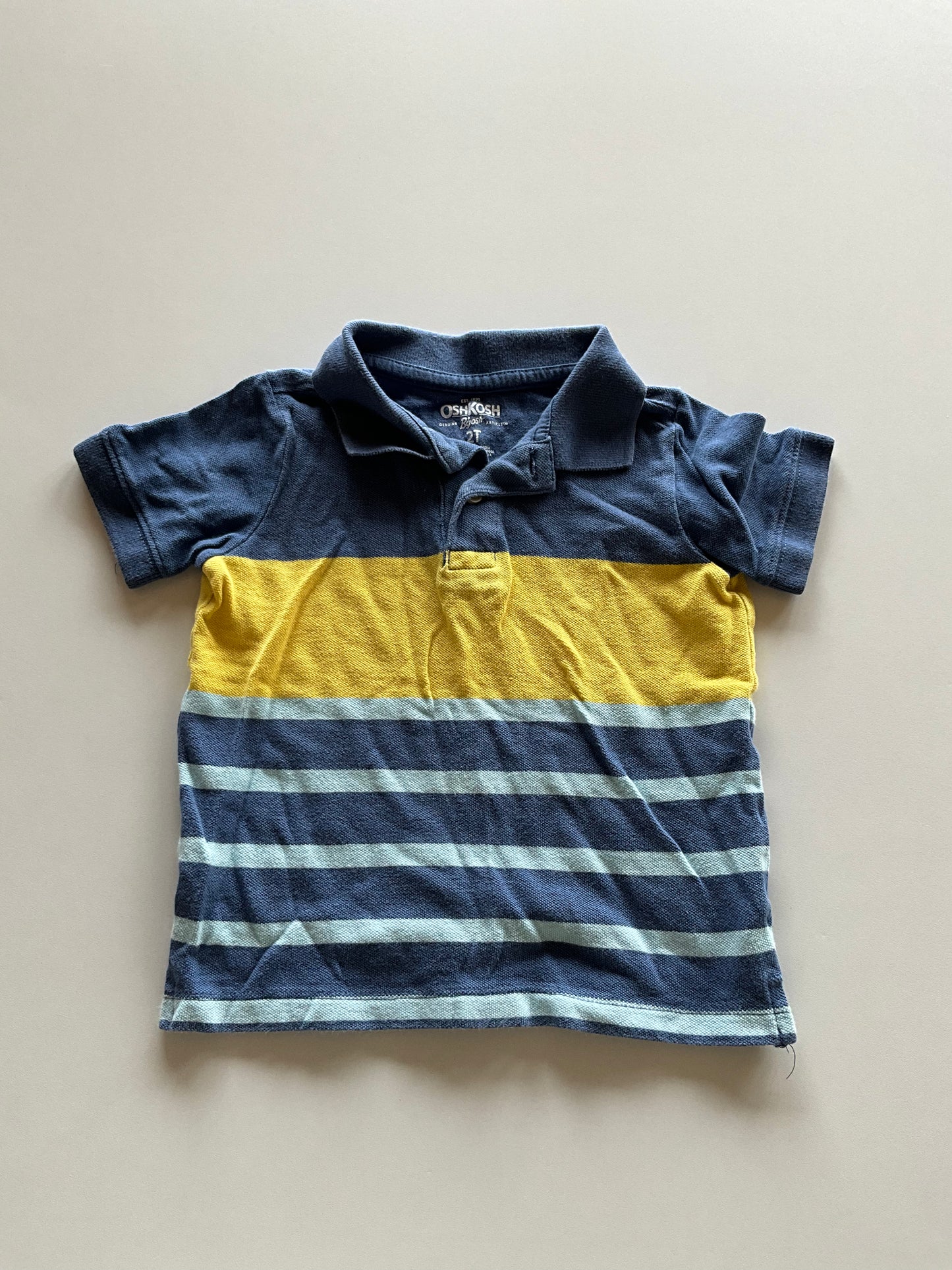 Blue & Yellow Colourblock Polo