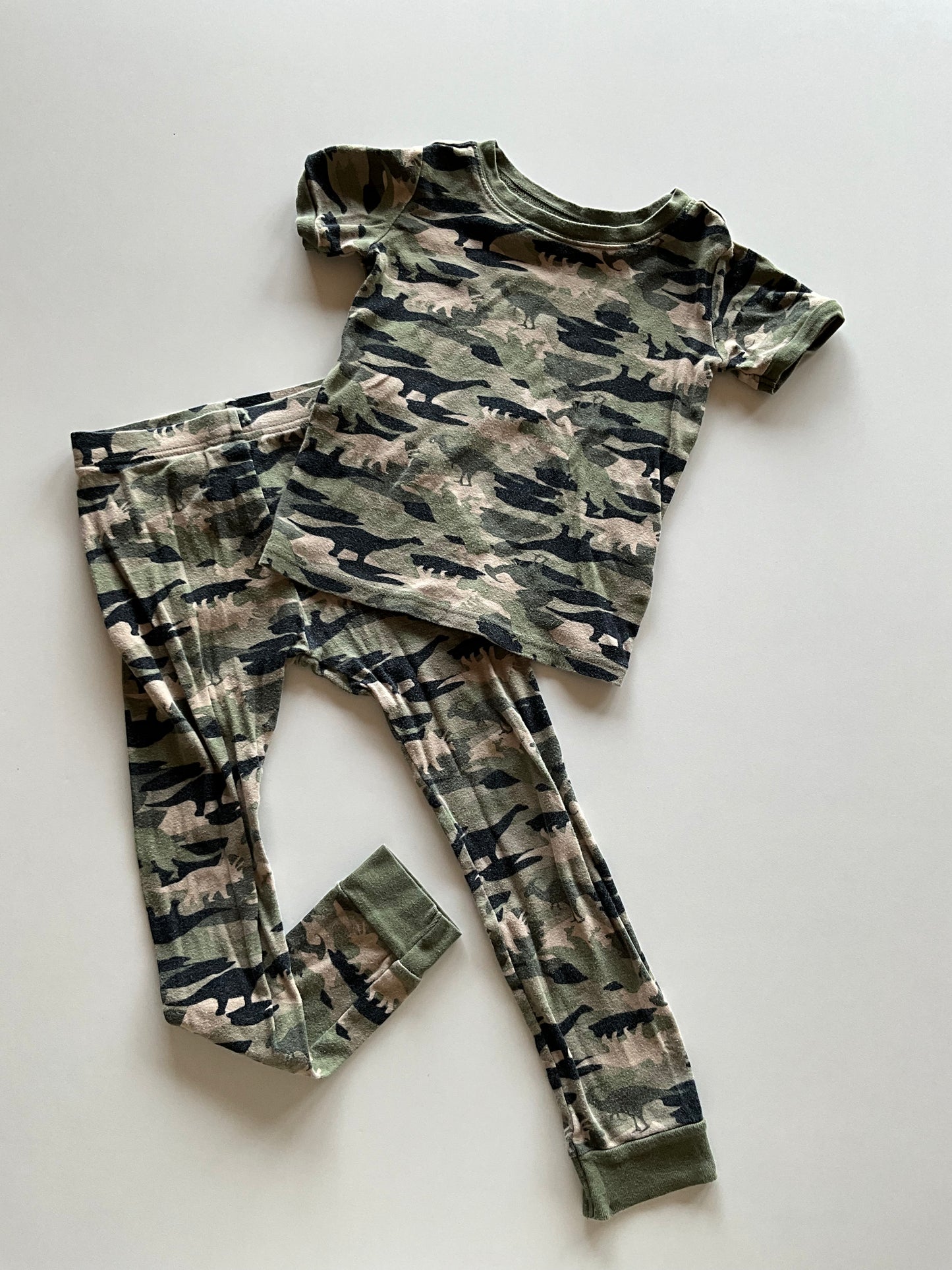 2pc Camo Dinosaur Pajamas