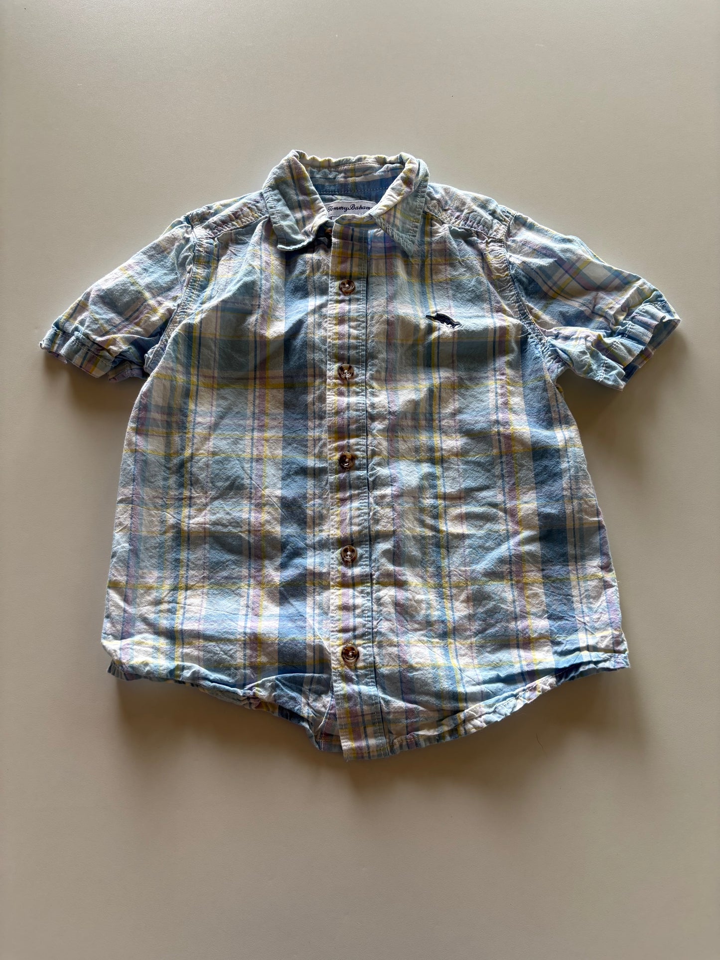 Pastel Plaid Button Up Tee