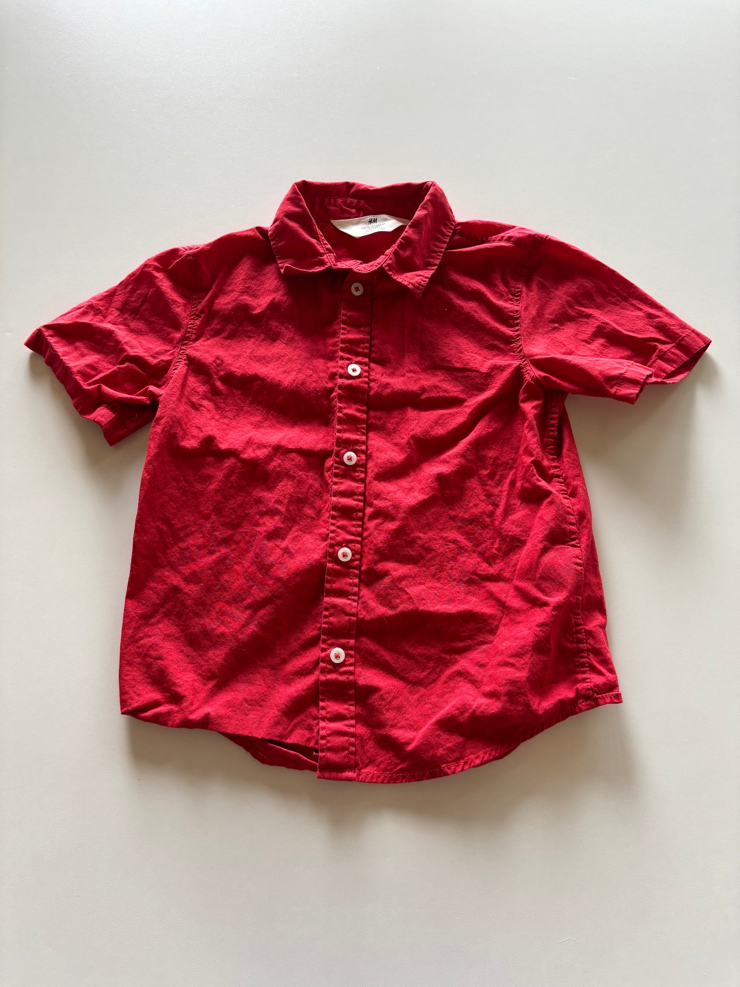 Red Button Up Tee