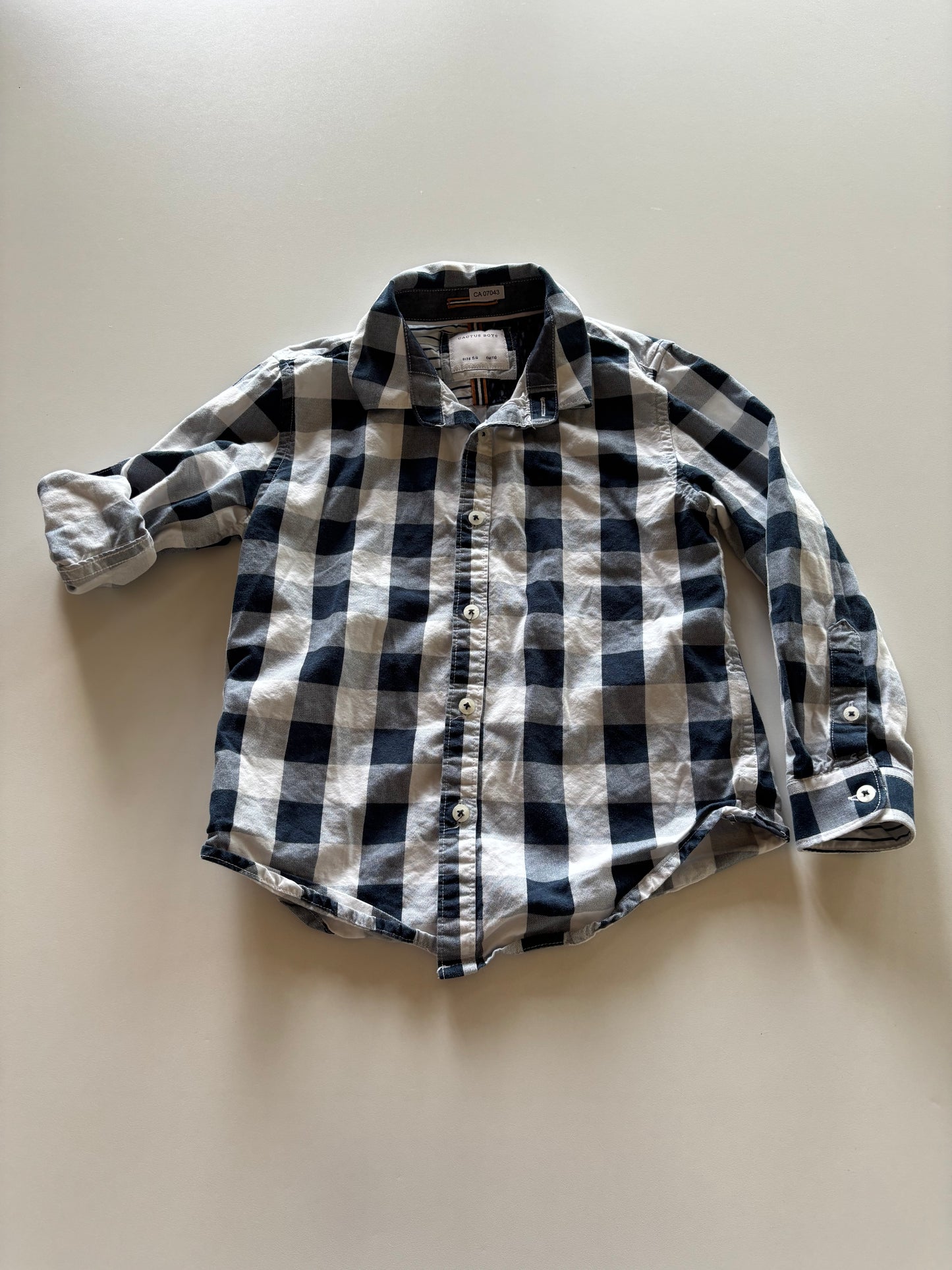 Navy Plaid Button Up Shirt