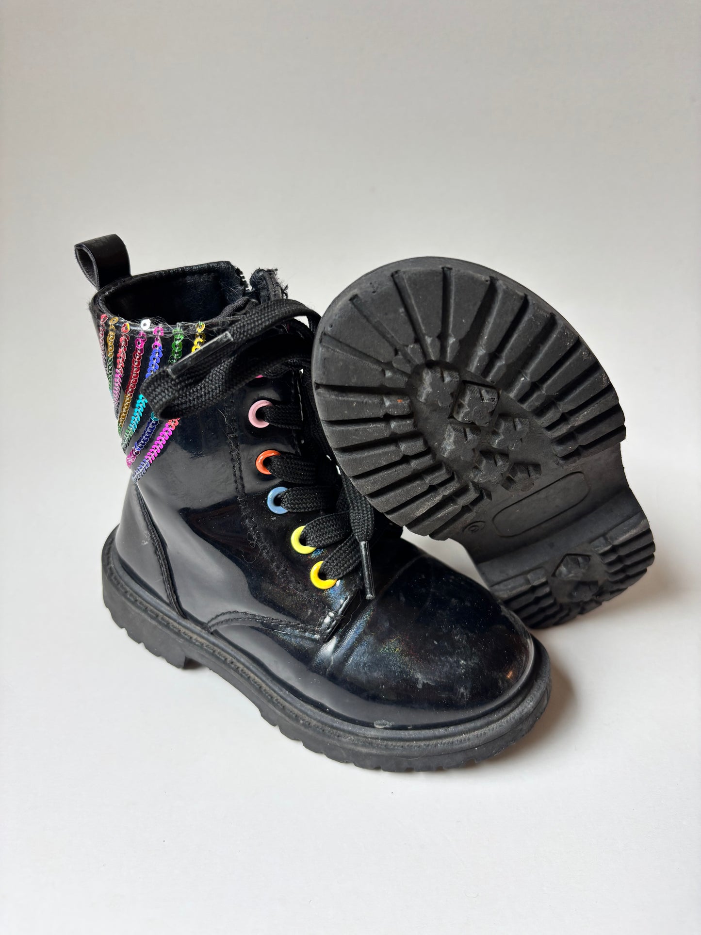 Black & Rainbow Boots