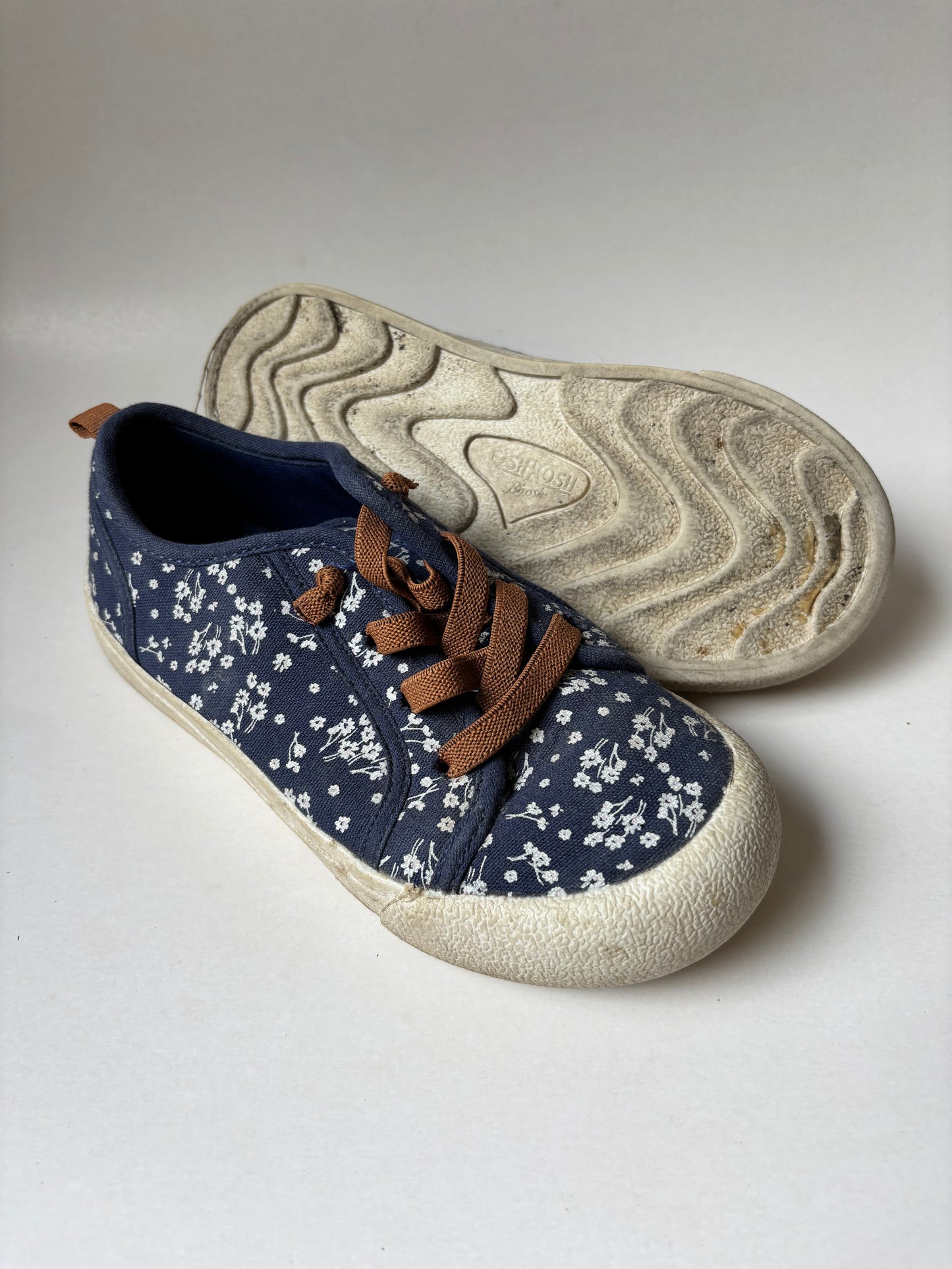 Navy Floral Sneakers