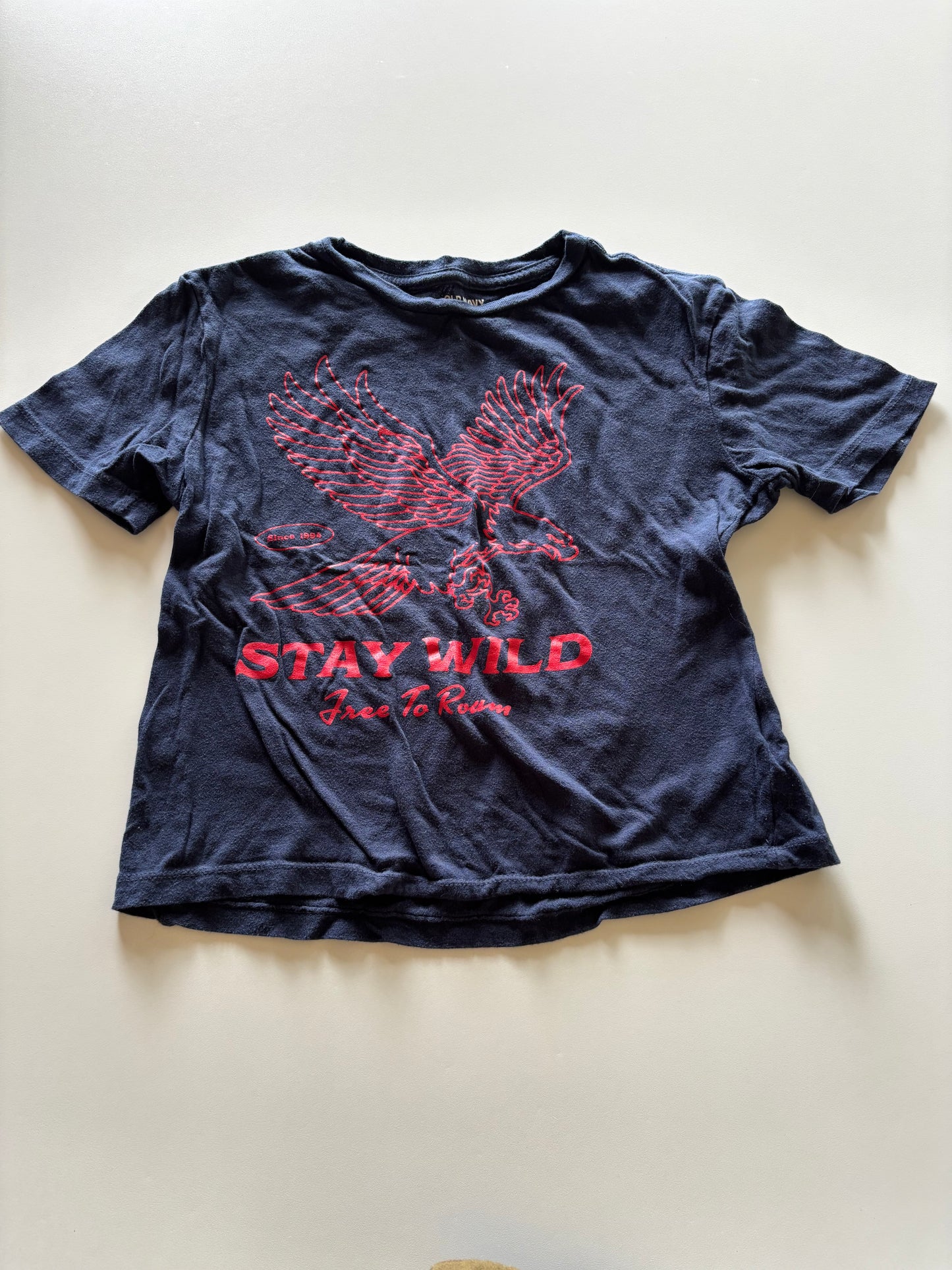 Navy & Red Stay Wild Eagle Tee