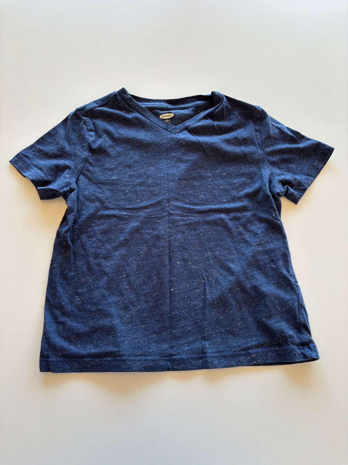 Navy Melange V Neck Tee