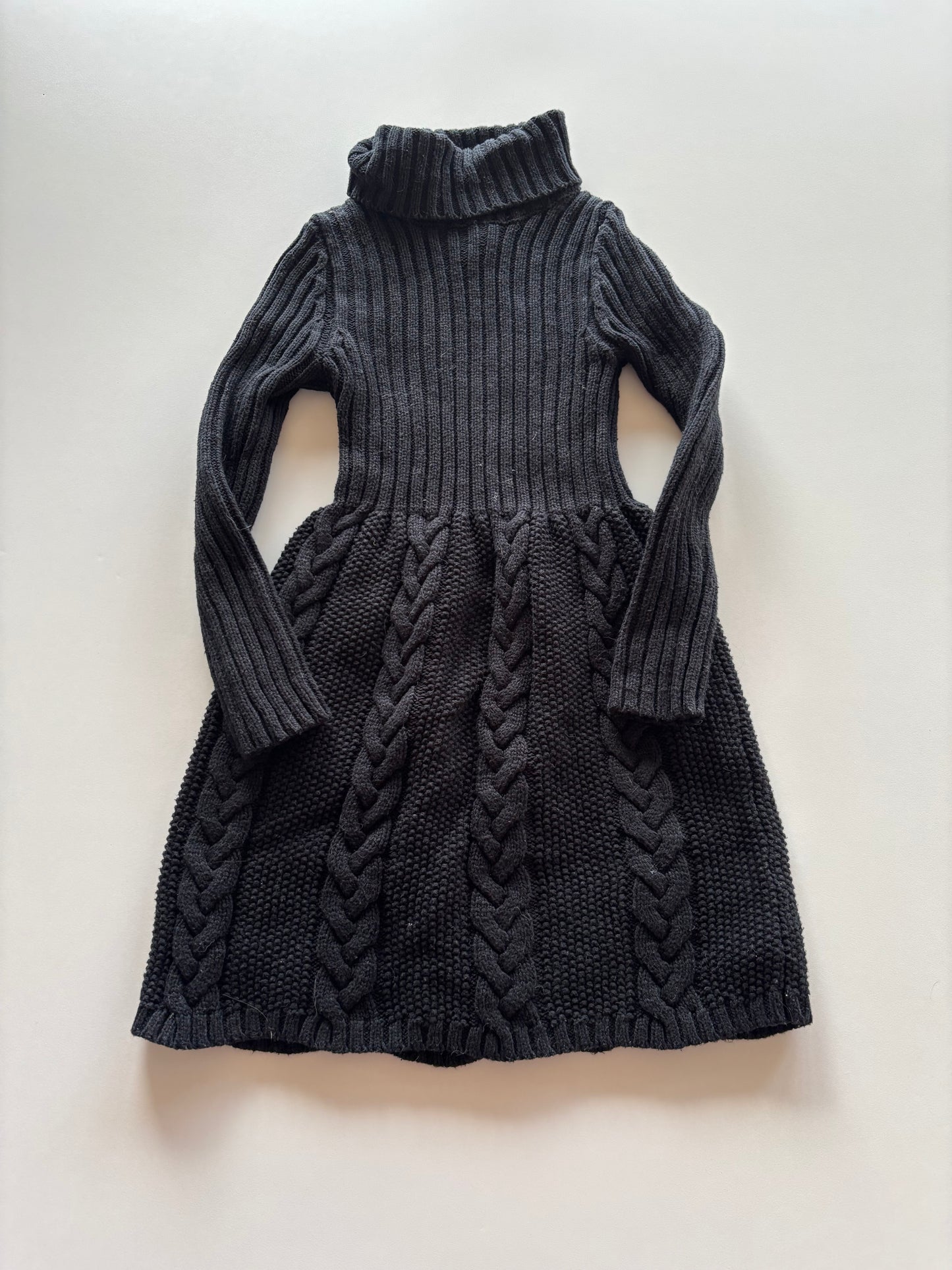 Black Knit Turtleneck Dress