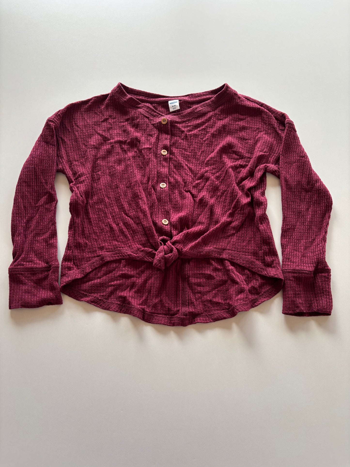 Maroon Textured Cropped Shirt