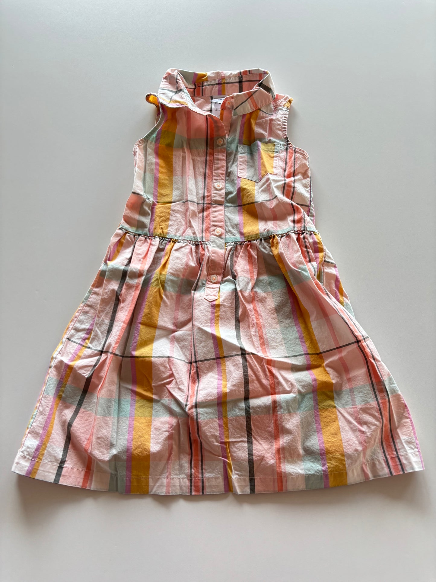 Pastel Plaid Collared Dress