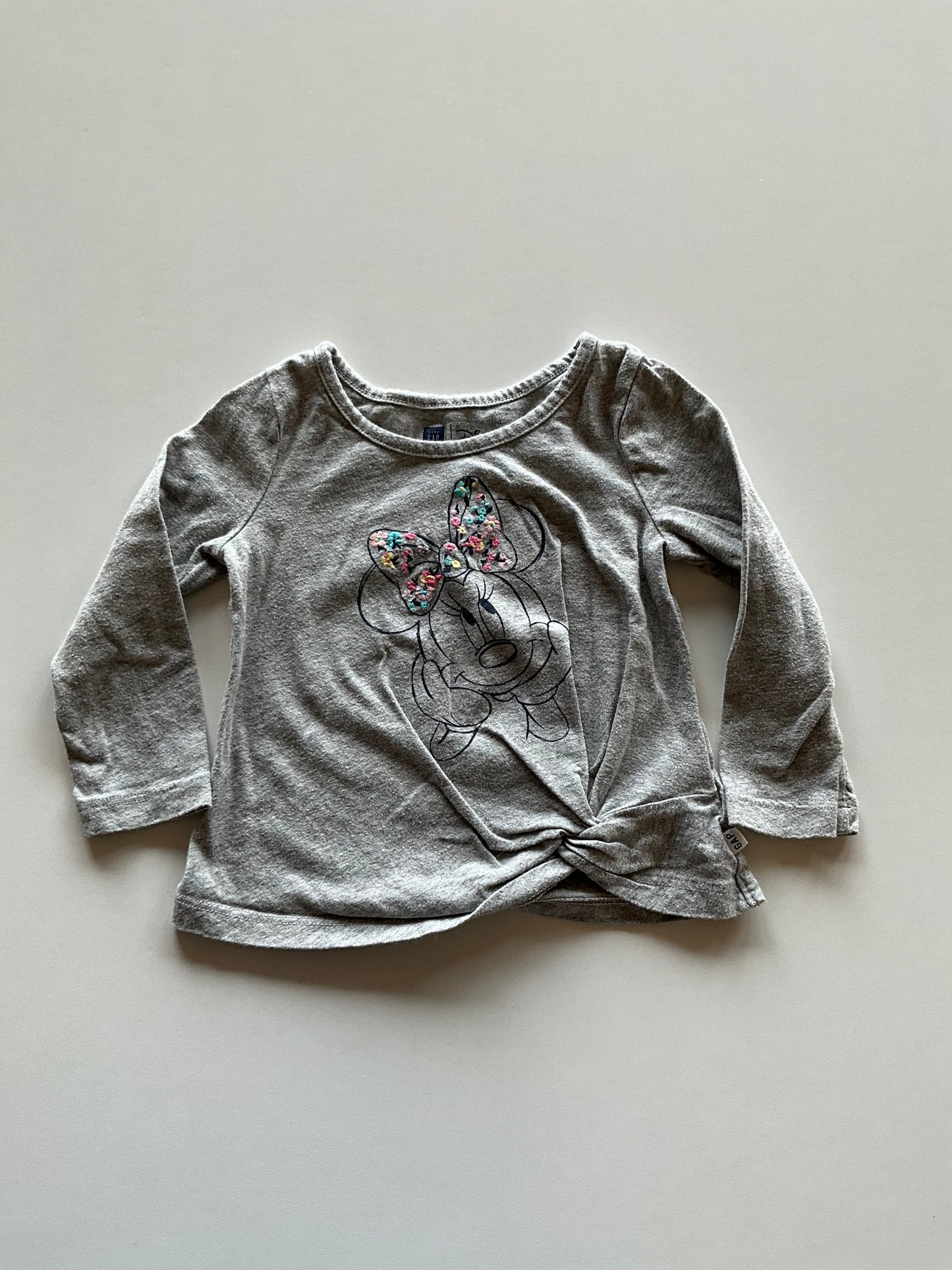 Grey Floral Bow Minnie Shirt