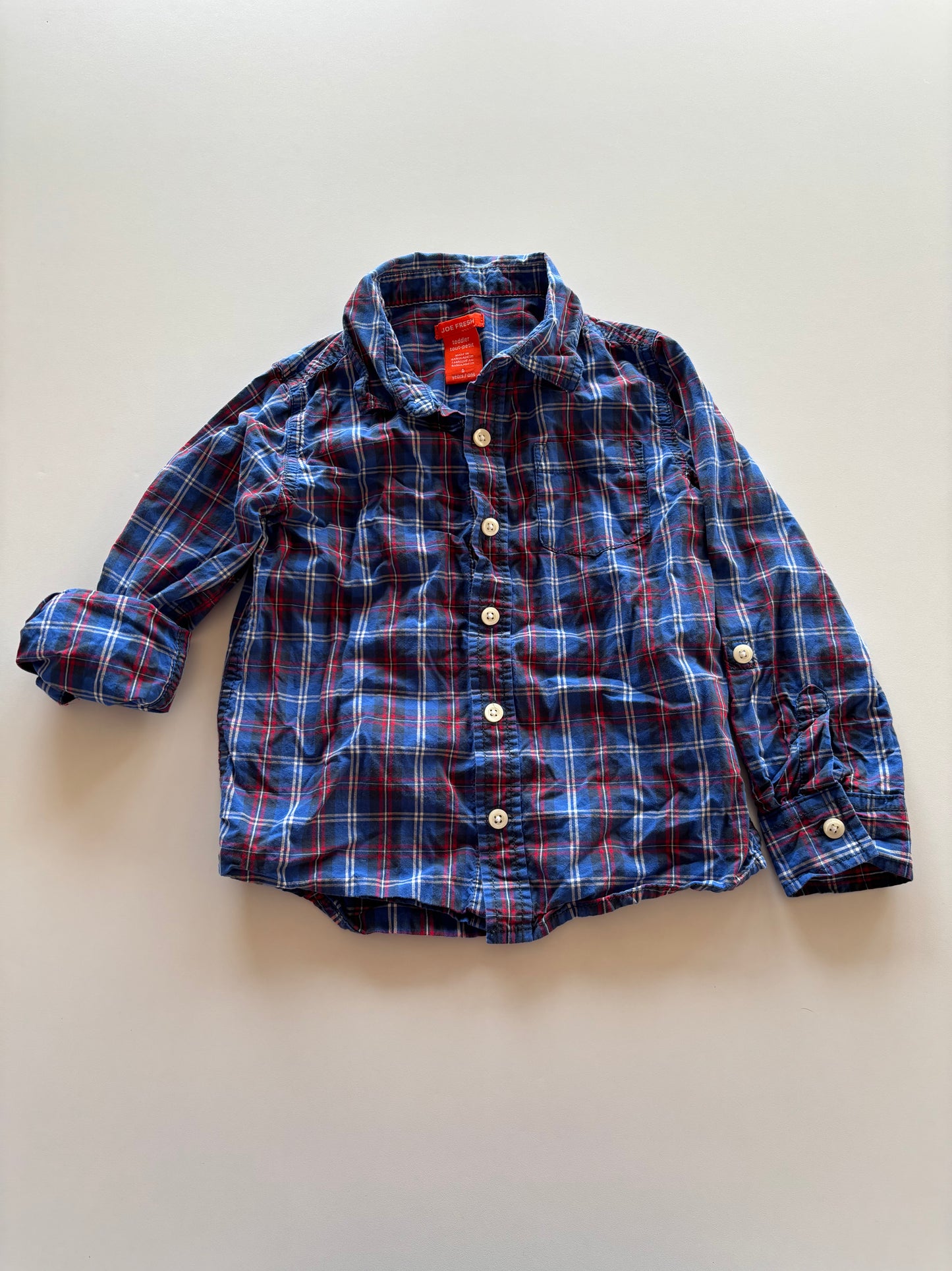 Blue & Red Plaid Button Up Shirt