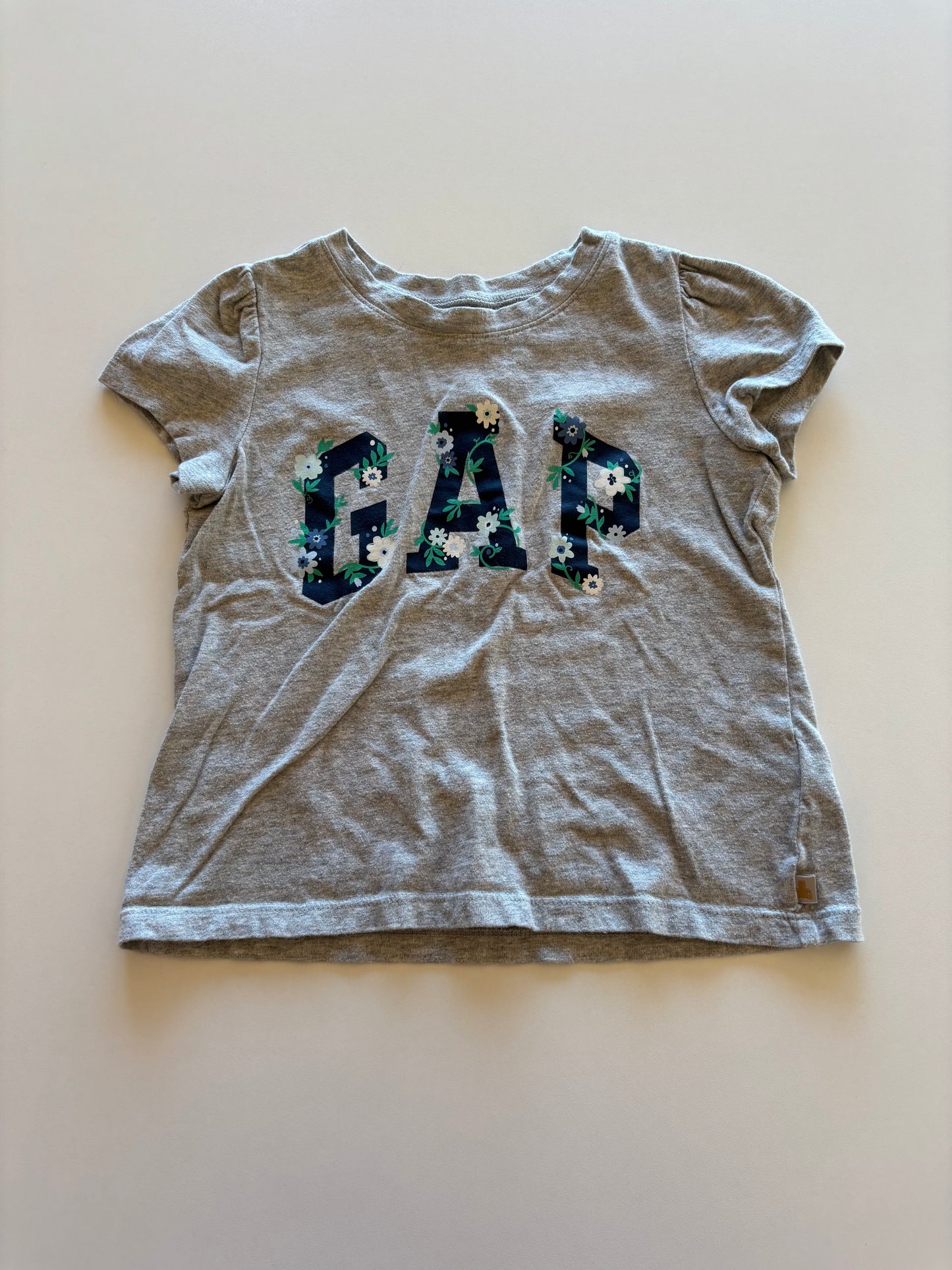 Grey Floral Gap Tee