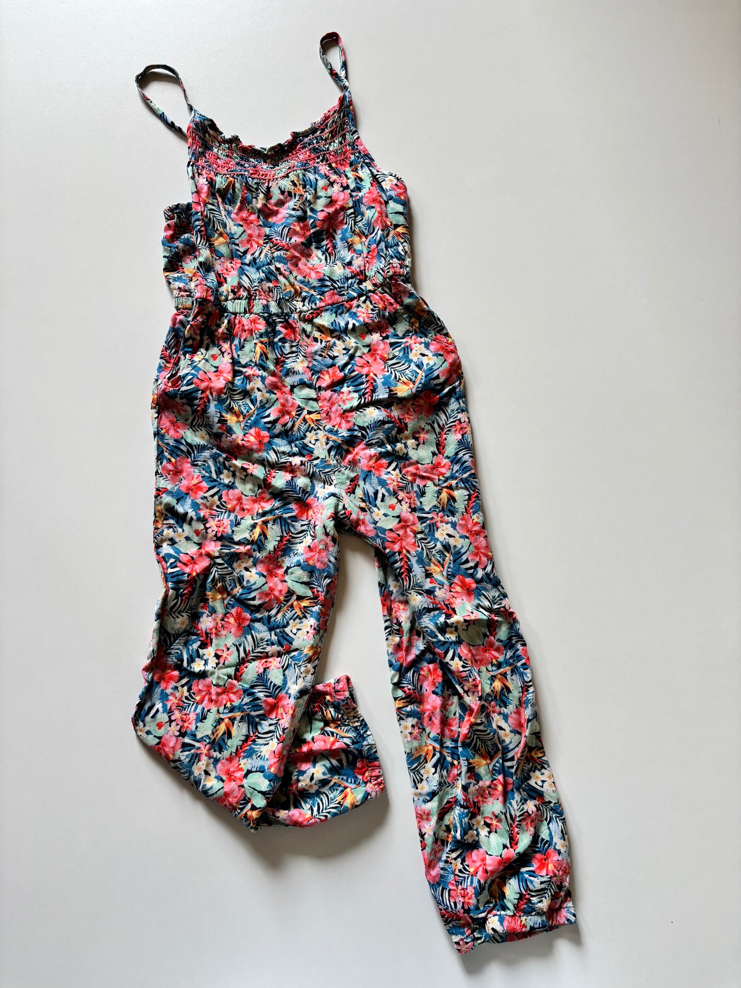 Lightweight Tropical Floral Romper