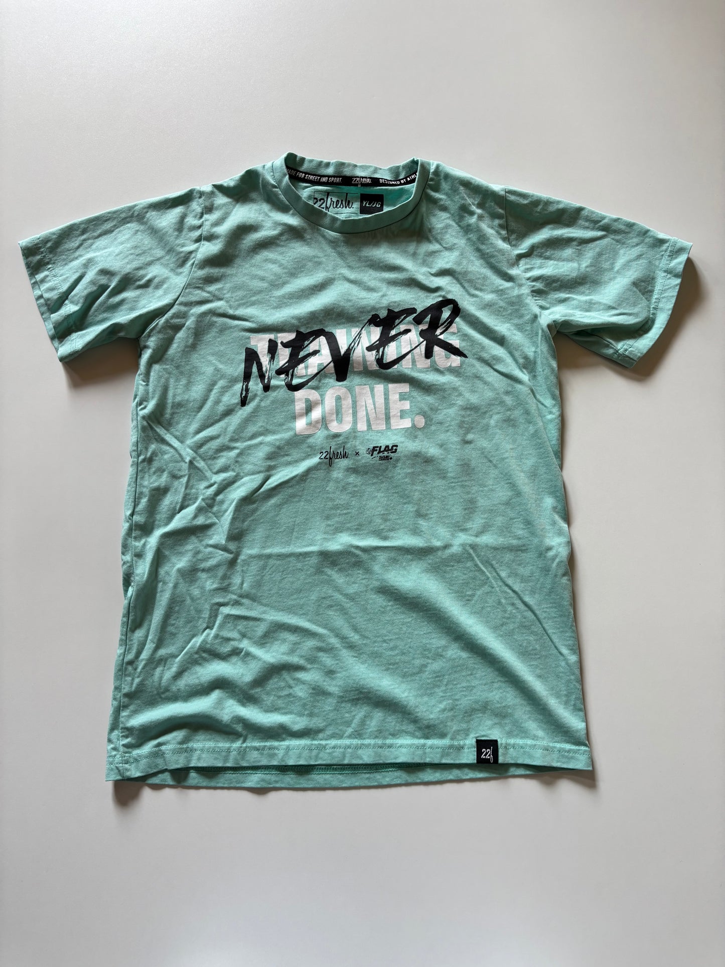 Teal Never Done 22f Flag Football Tee
