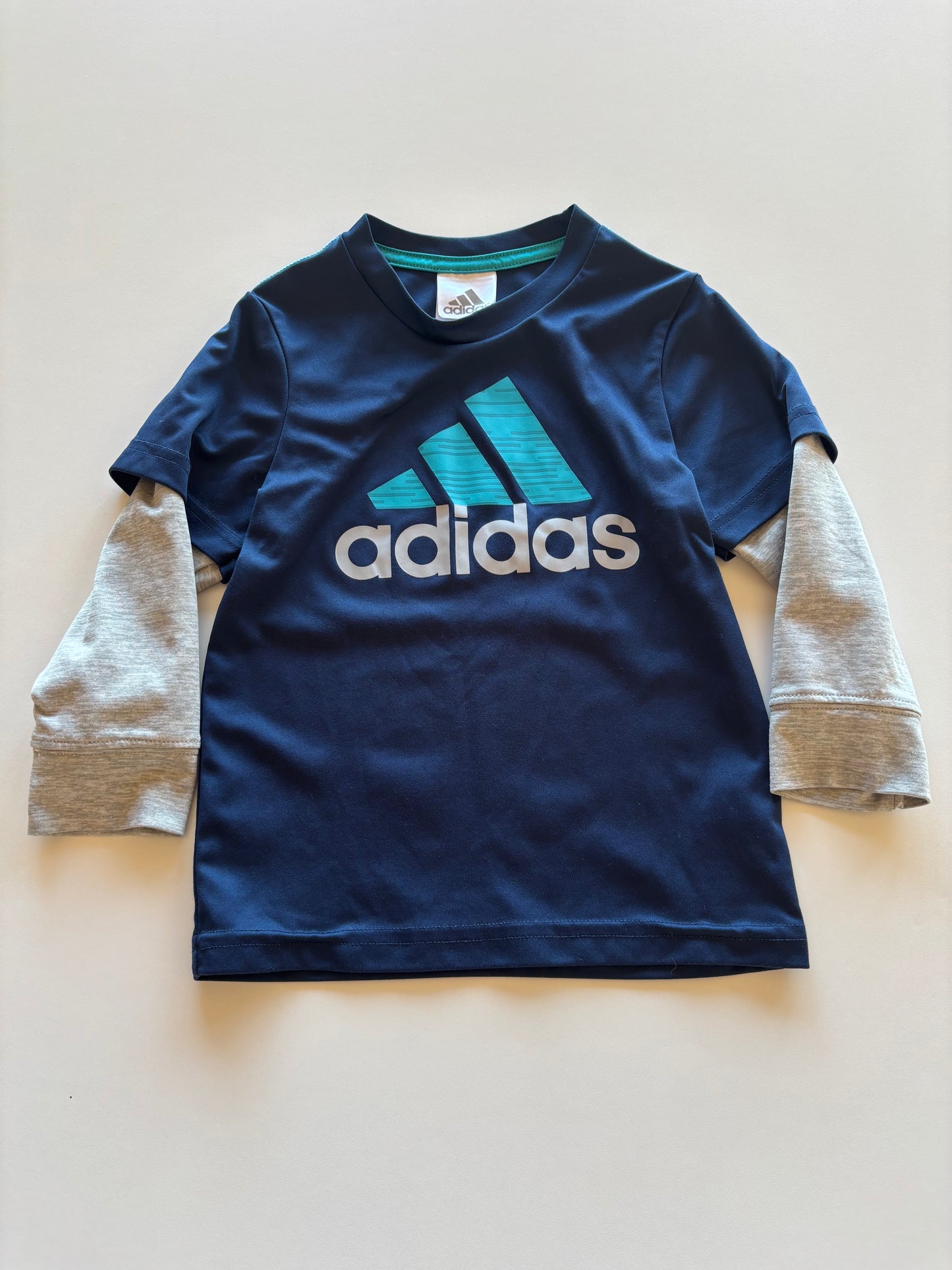 Navy & Grey Long Sleeve Athletic Shirt