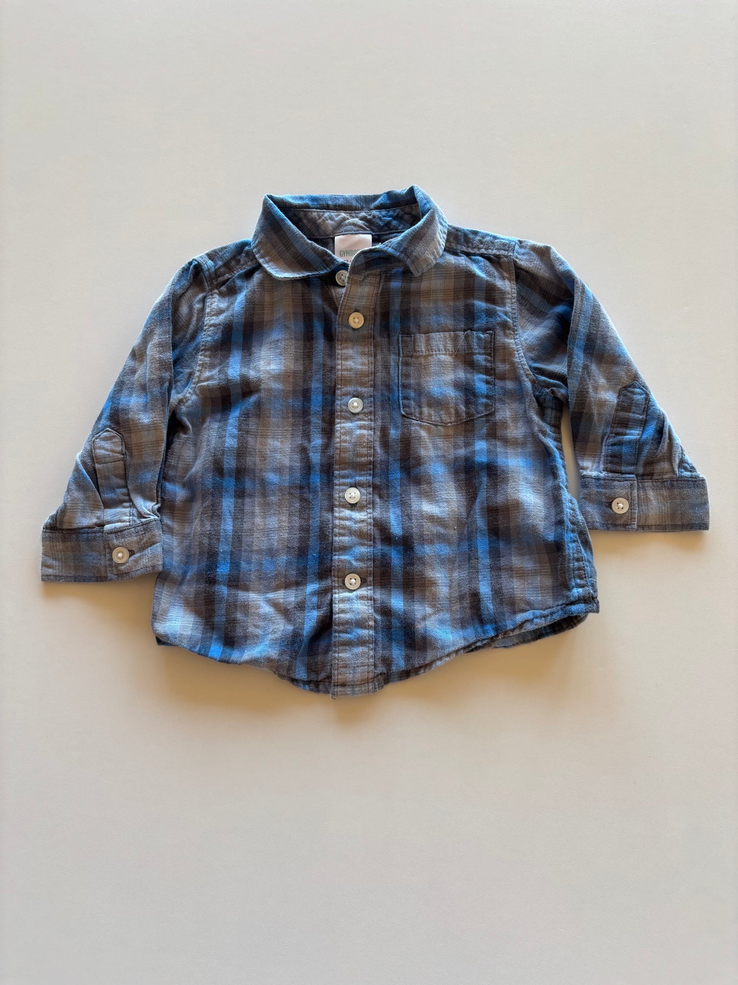 Blue & Grey Plaid Shirt