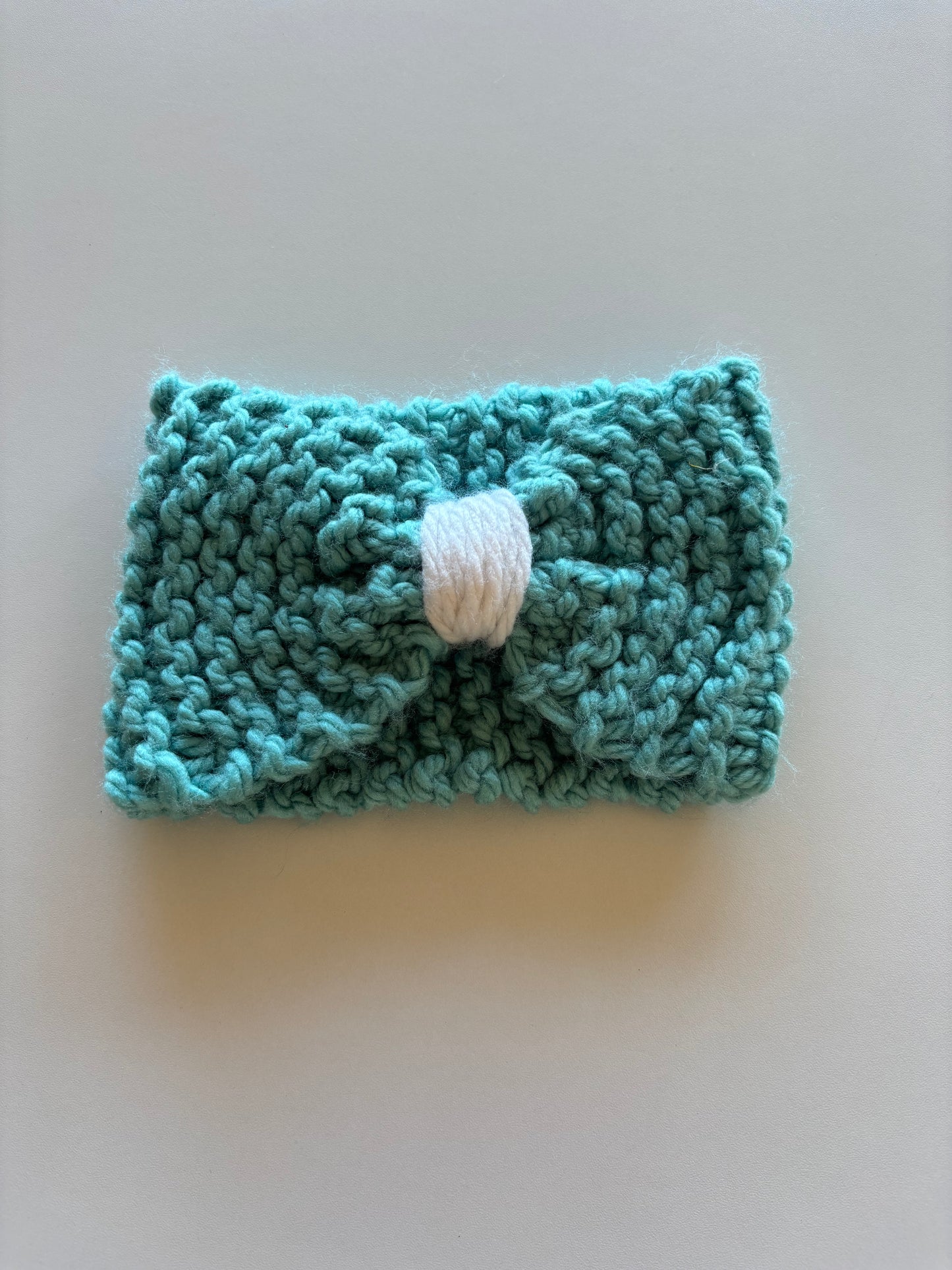 Teal Bow Knit Headband