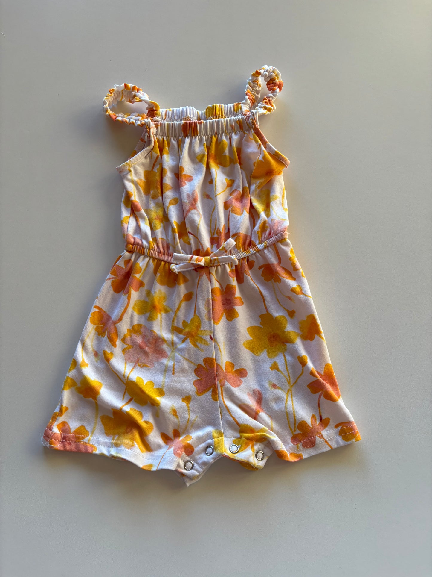 White & Yellow Floral Romper