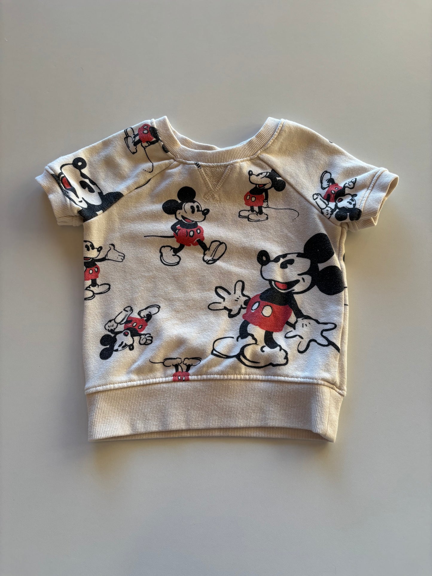 Cream Mickey Mouse Sweater Weight Tee
