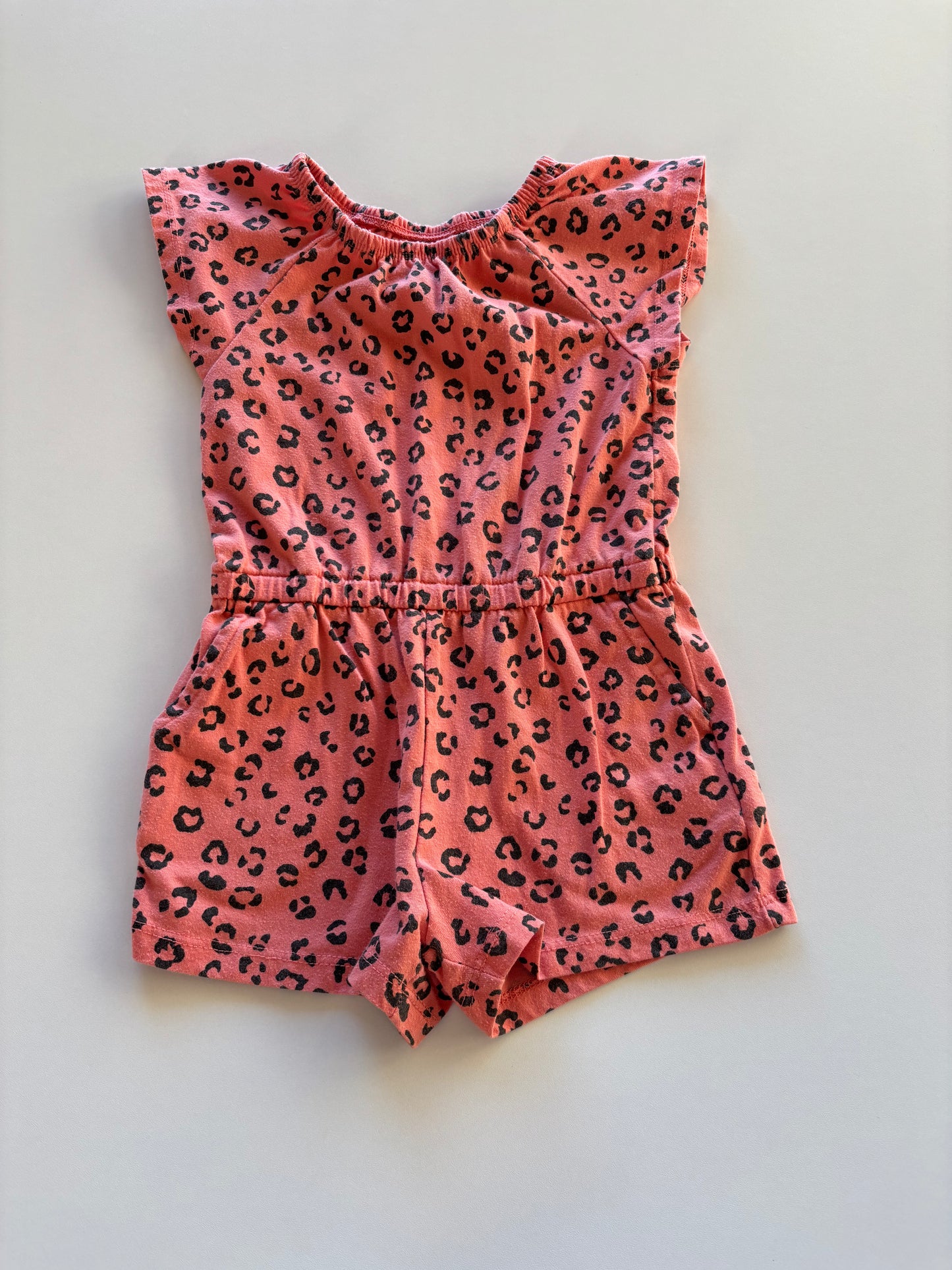 Coral Leopard Romper