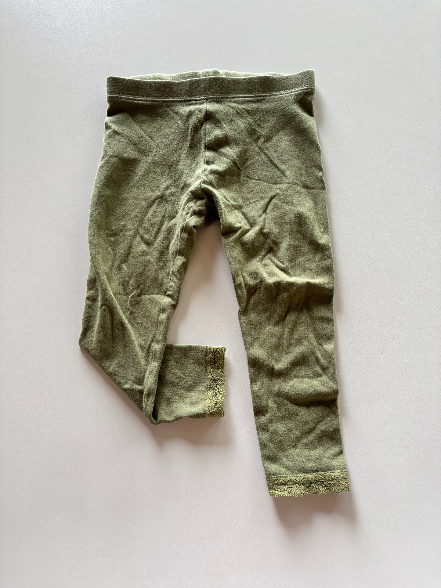 Olive Lace Bottom Leggings