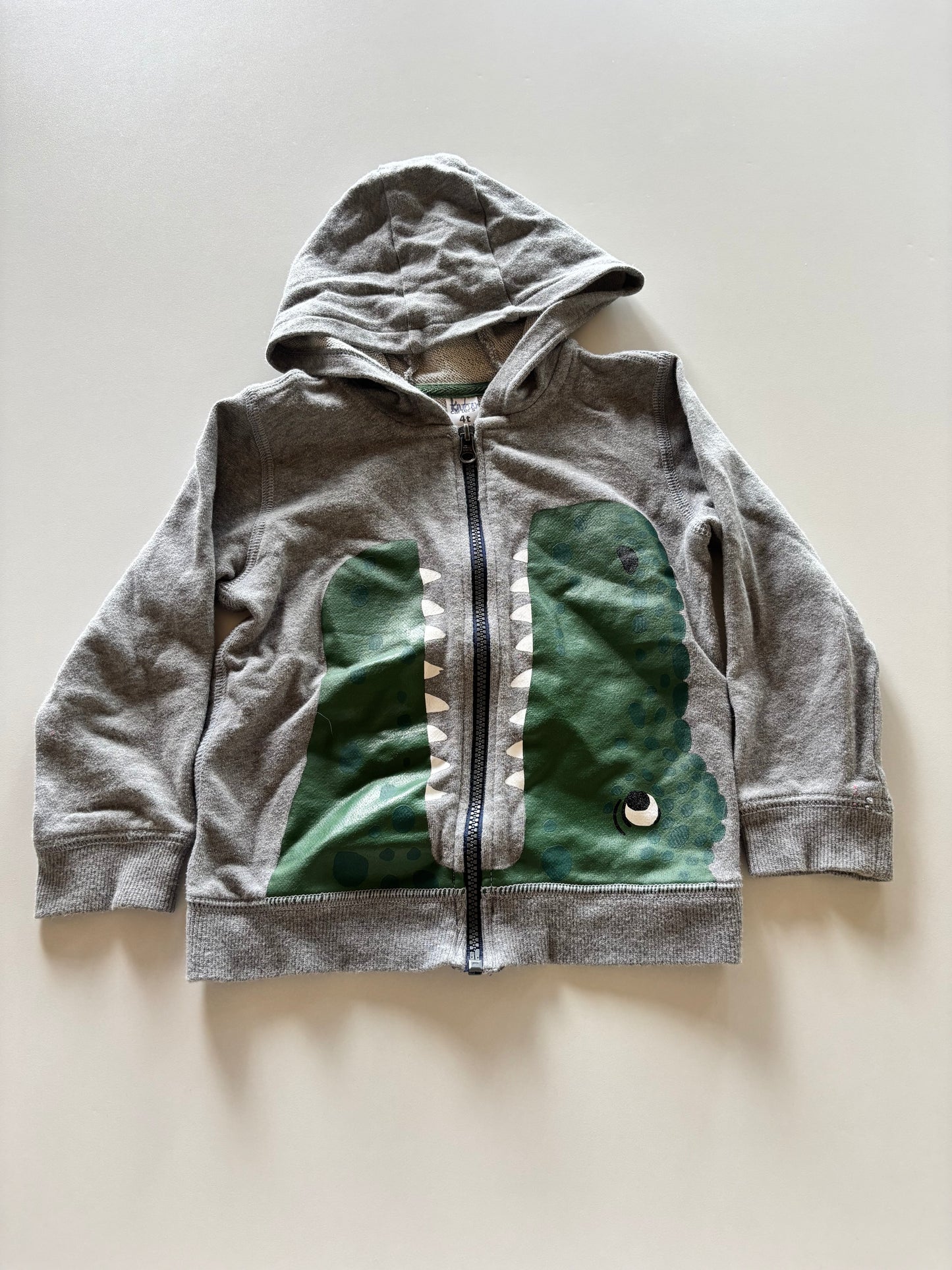 Grey T-Rex Zip Up Hoodie