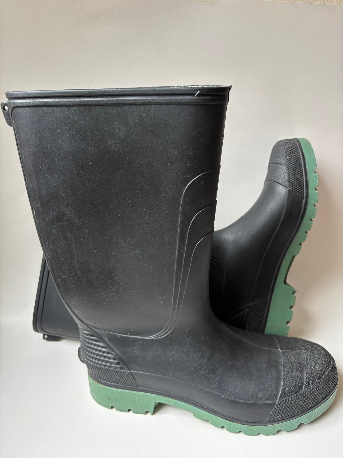 Black & Green Rubber Boots