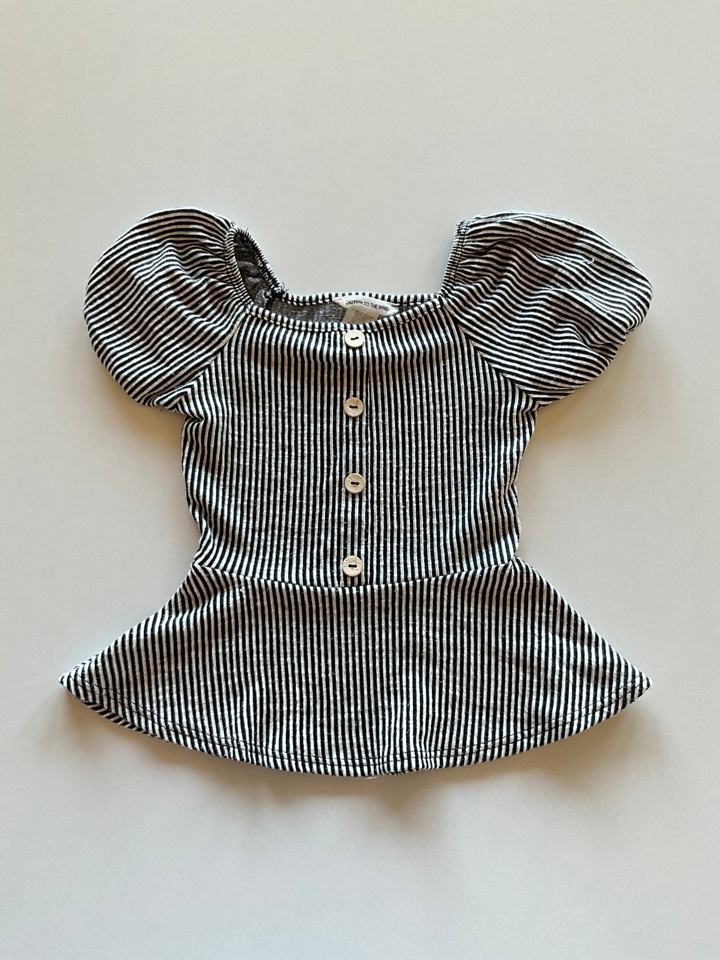 Black & White Striped Peplum Tee
