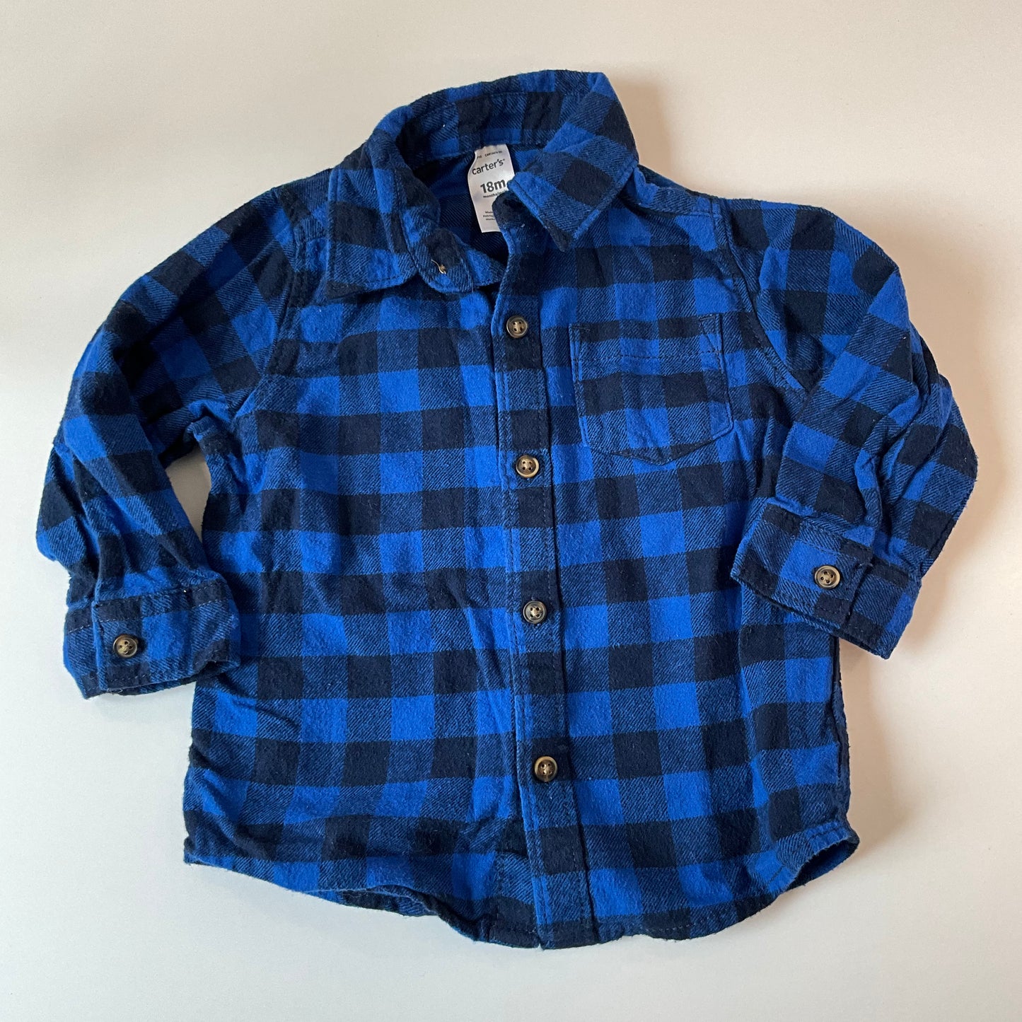 Blue Plaid Flannel Button Up