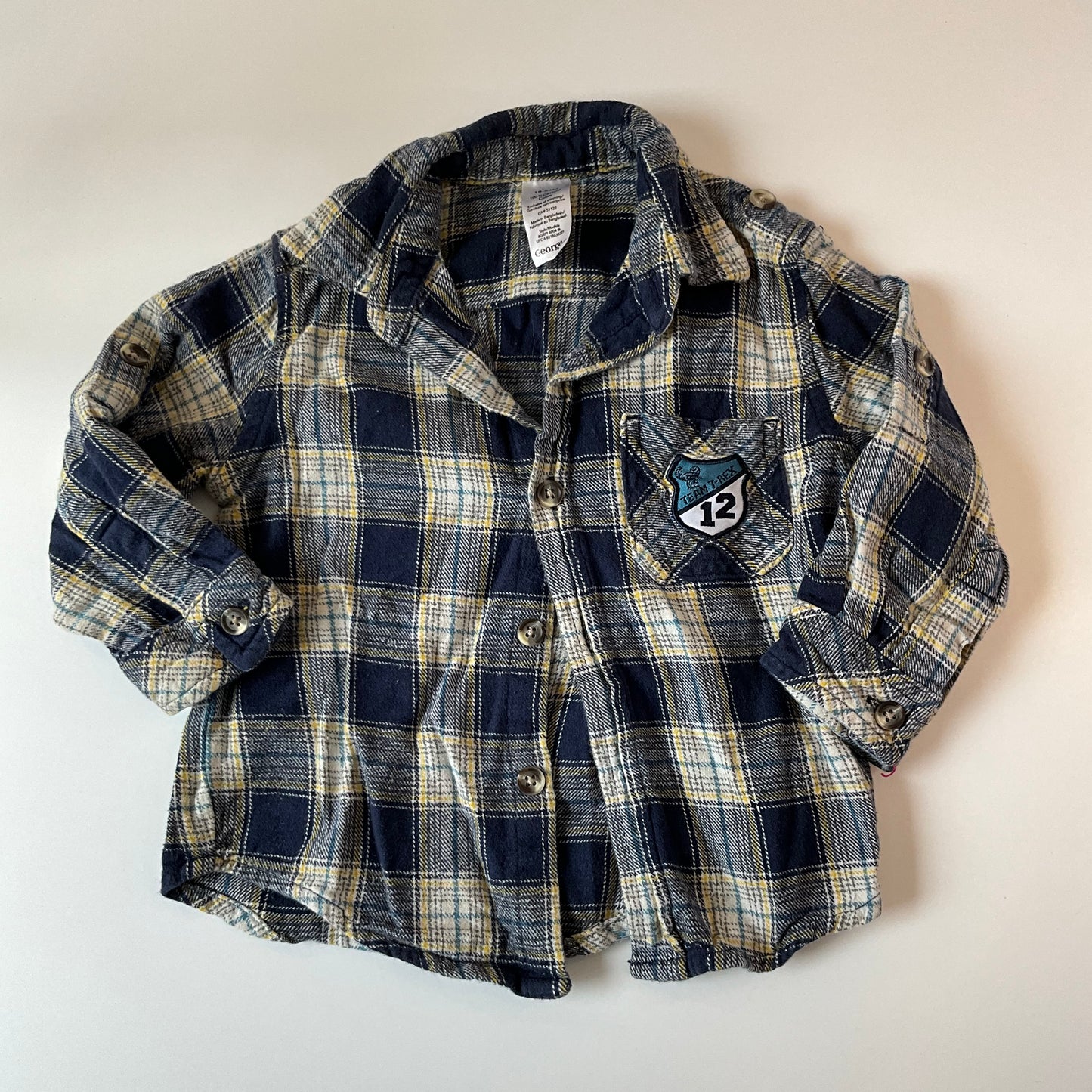 Blue & Yellow Flannel Button Up