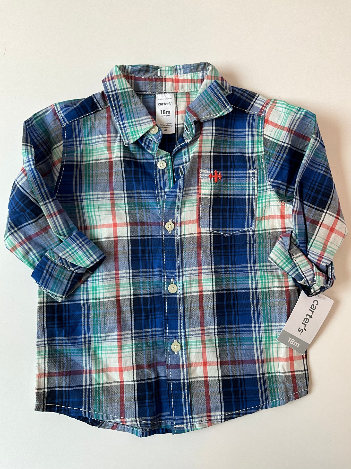 BNWT Blue Plaid Dress Shirt