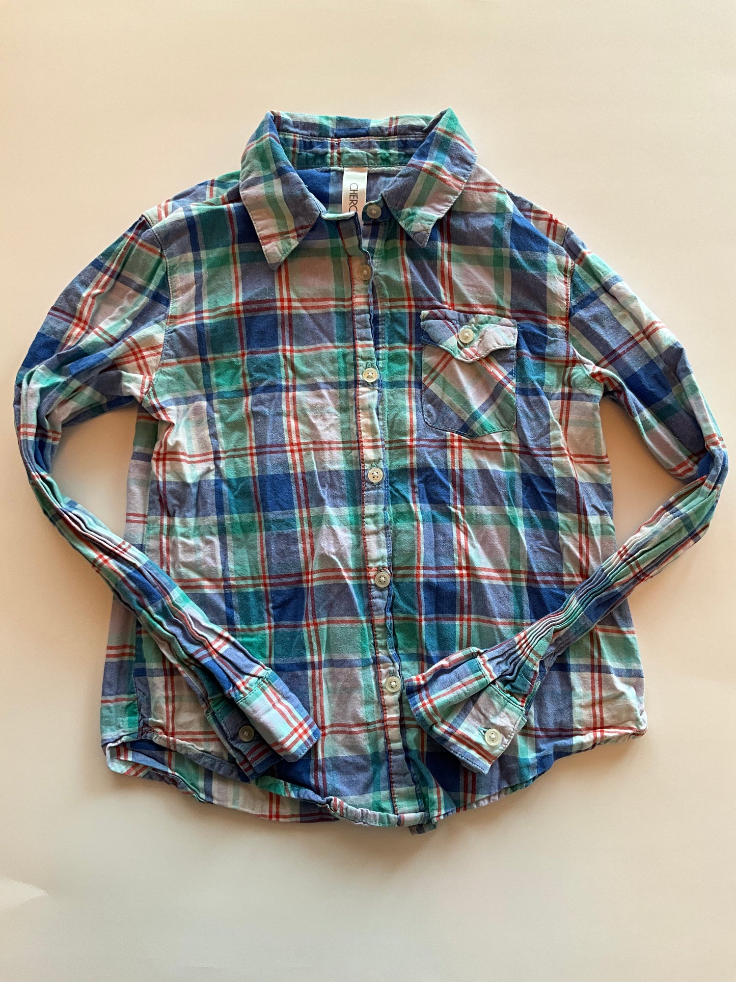 Blue Plaid Button Up Shirt