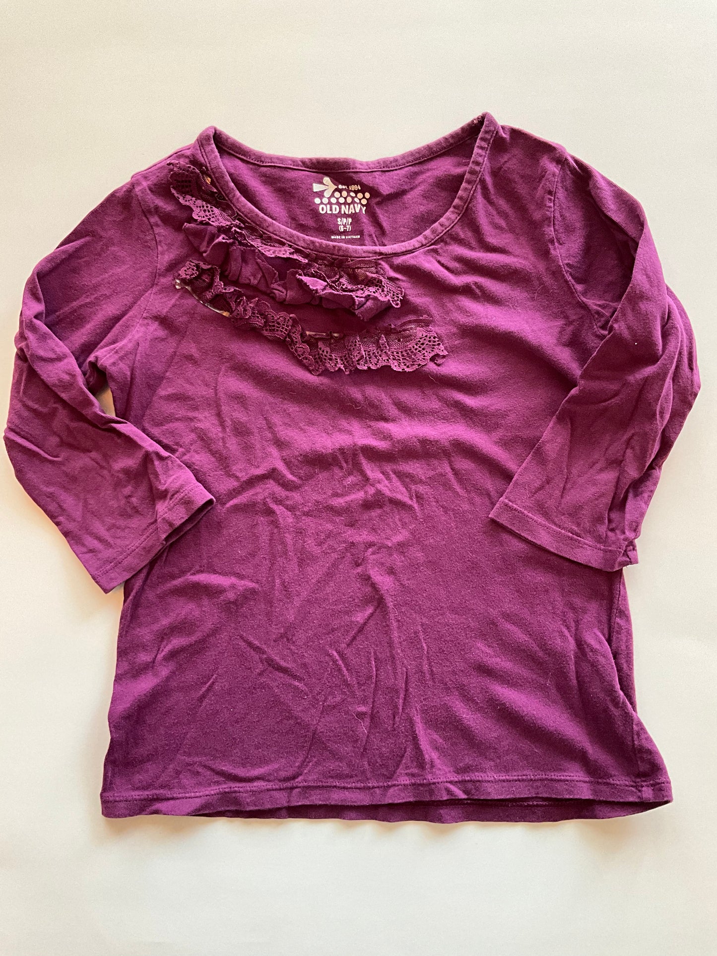 Eggplant Lace Detail Shirt