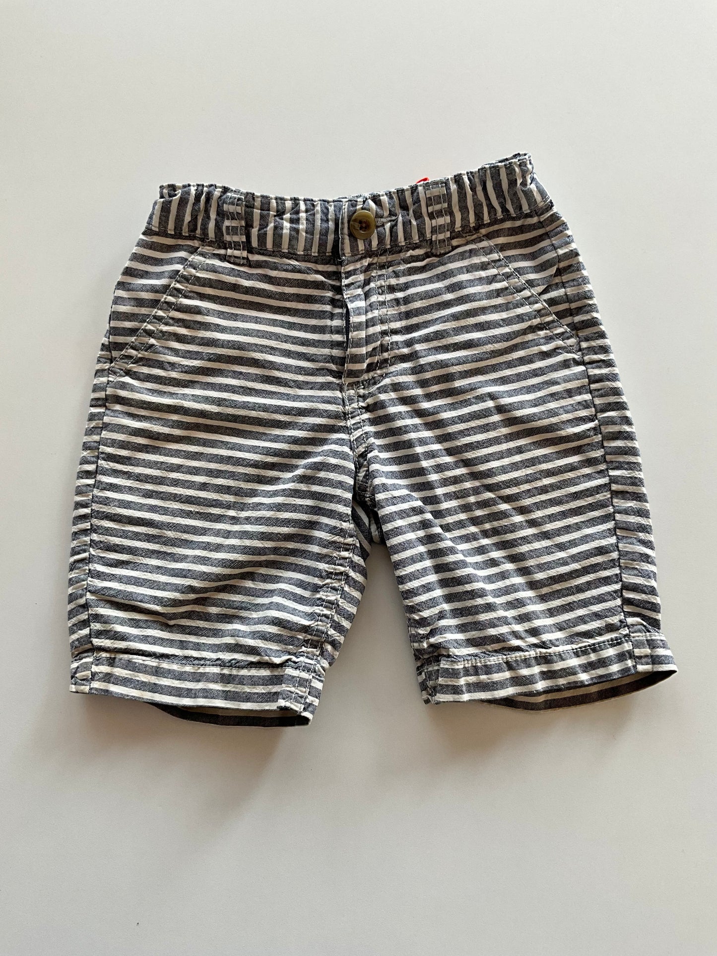 Blue & White Striped Shorts