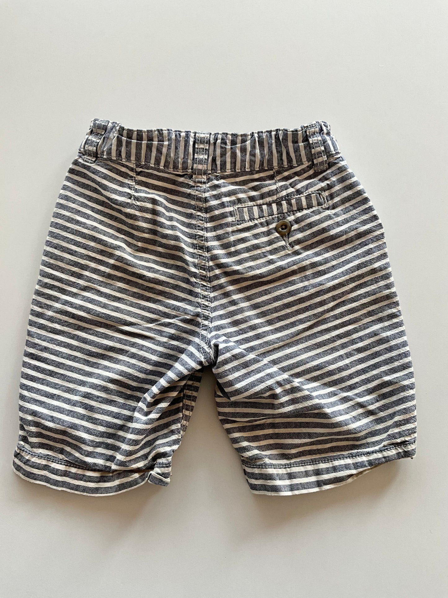 Blue & White Striped Shorts