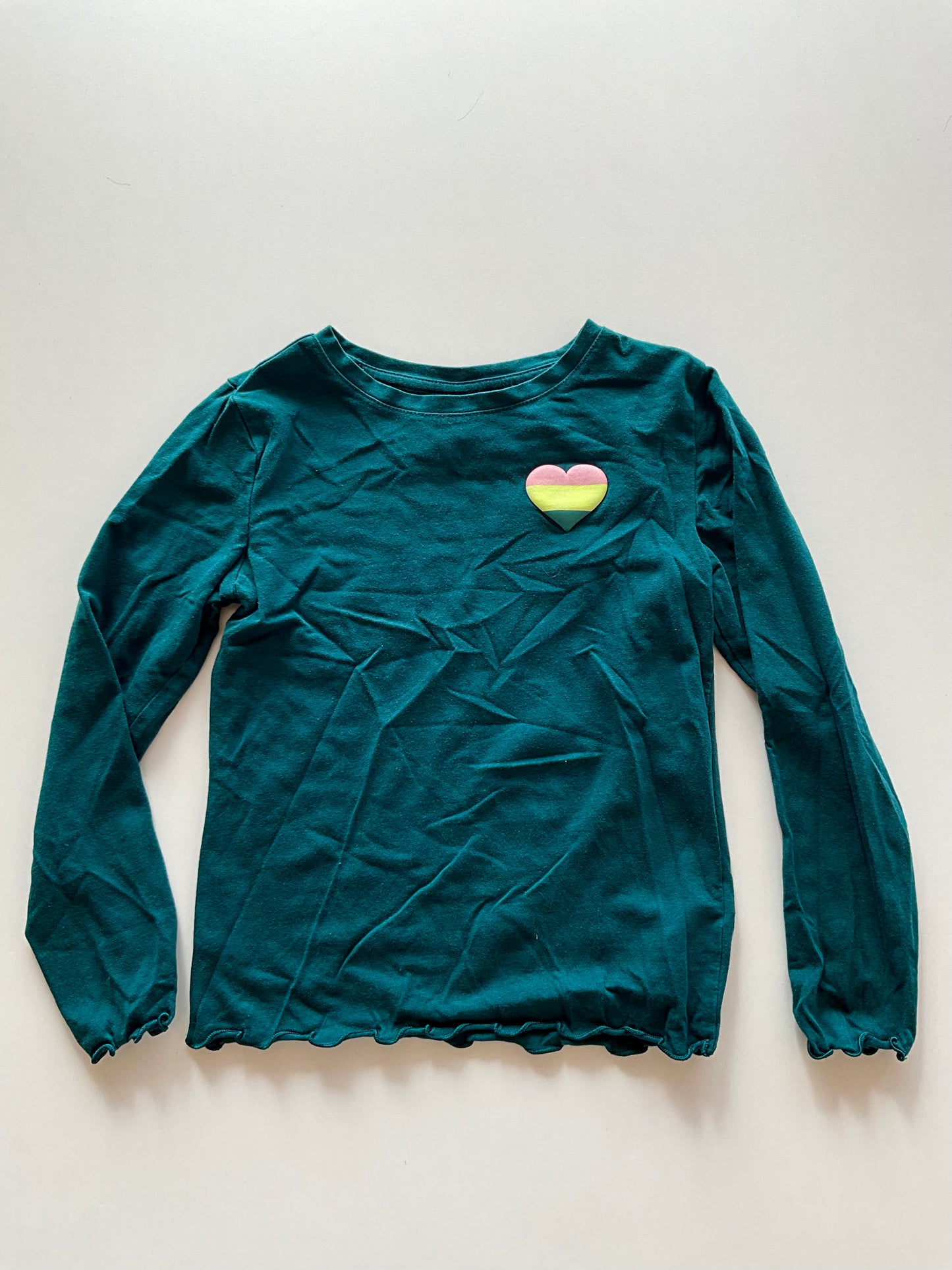 Green Ruffled Long Sleeve