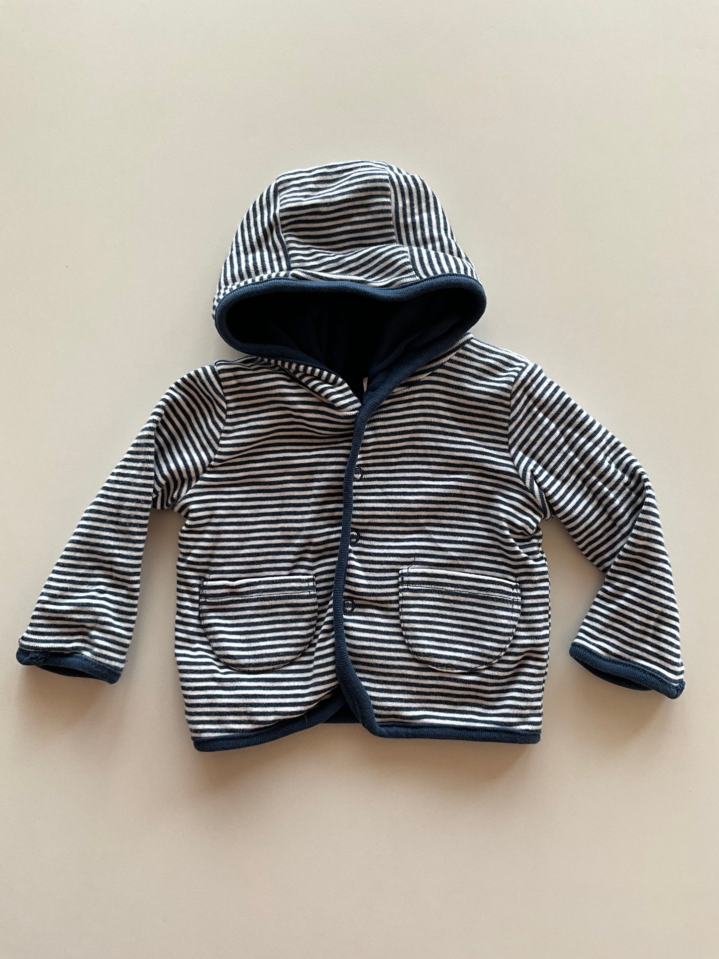 Blue & White Striped Hoodie