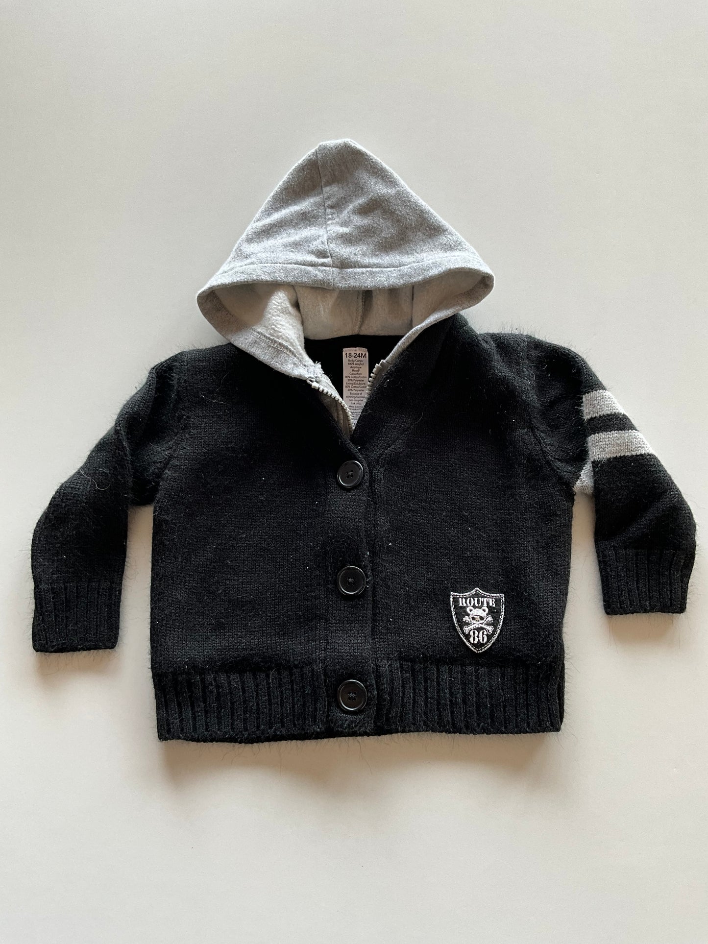 Knit Hooded Cardigan