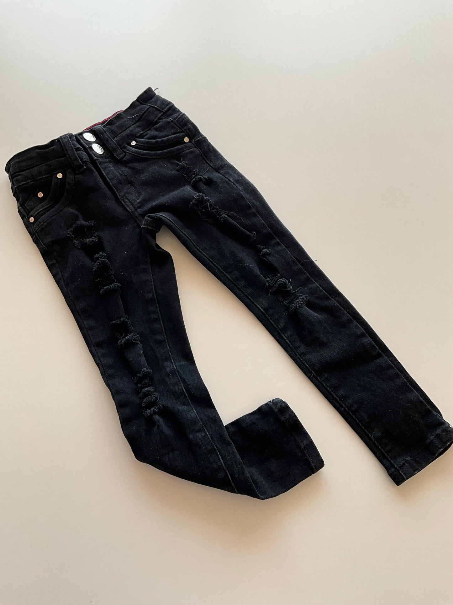 Distressed Black Denim