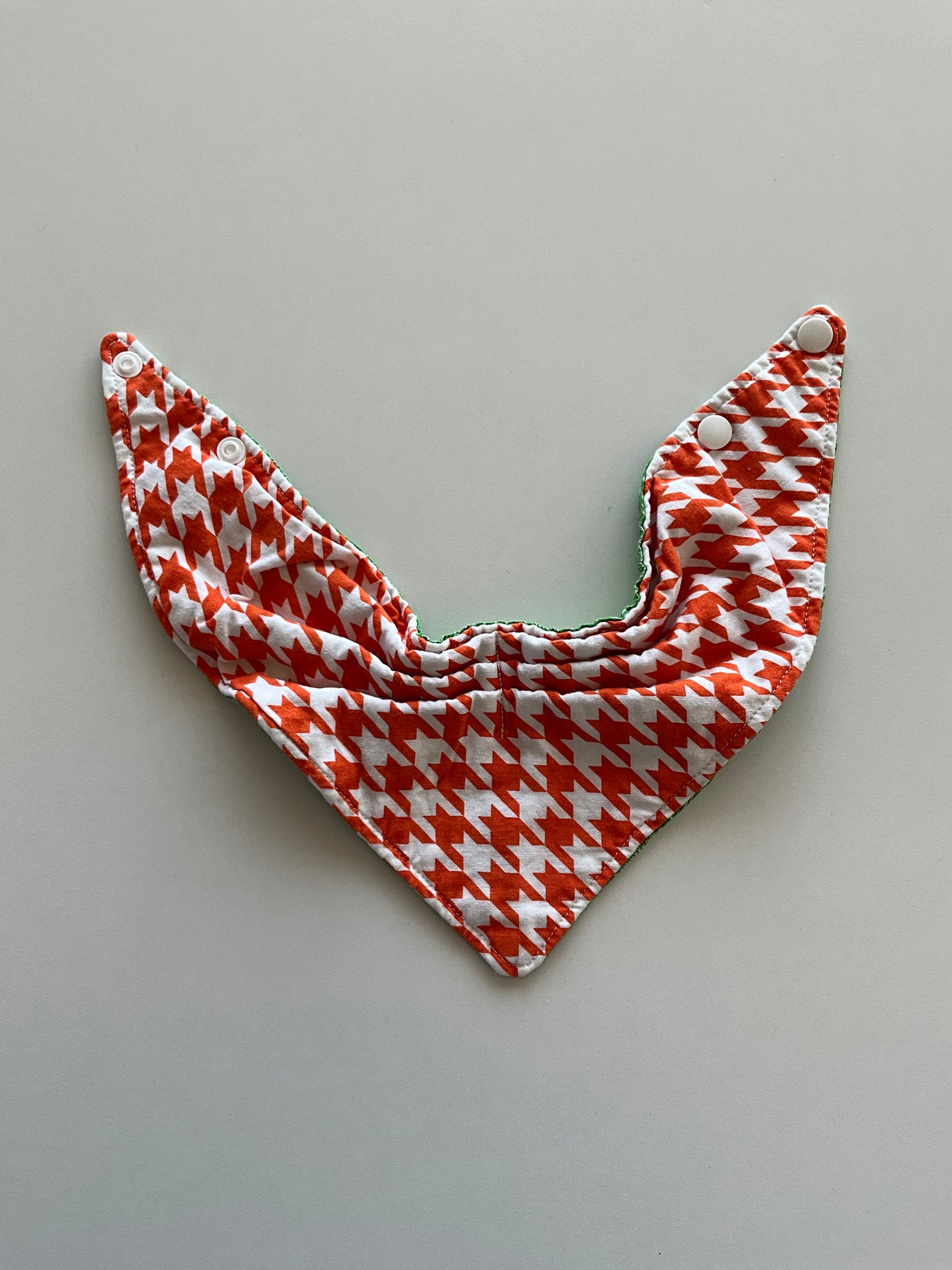 Reversible Green & Orange Drool Bib
