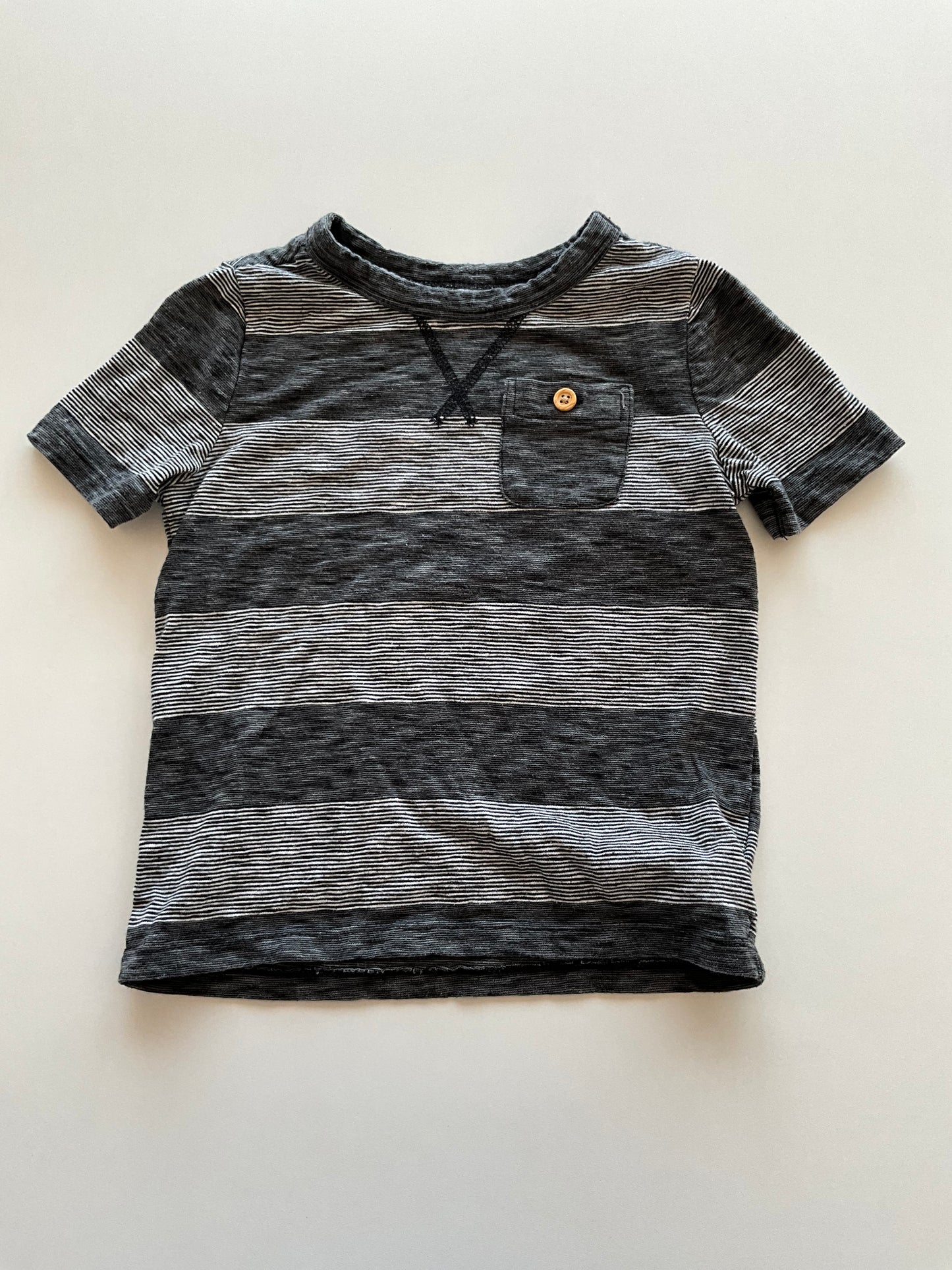 Black & White Striped Pocket Tee