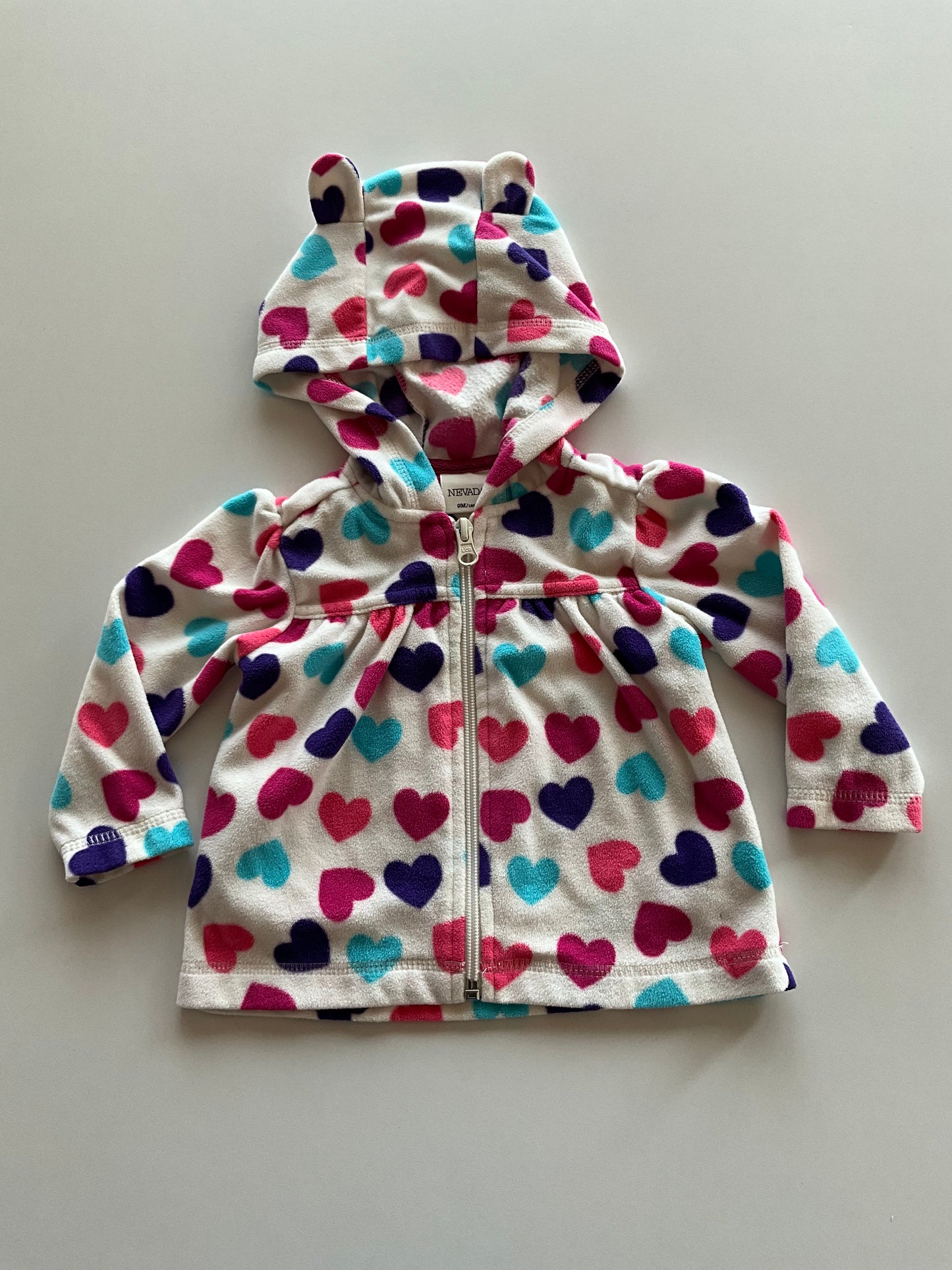 Fleece Heart Zip Up Hoodie