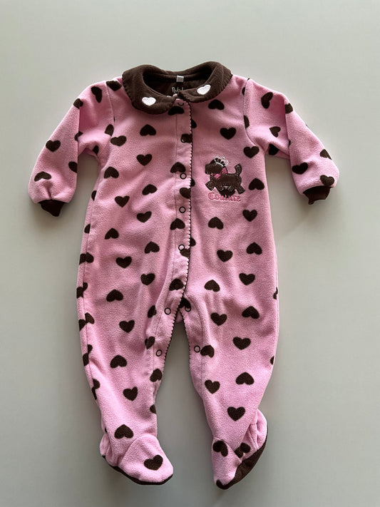 Brown and Pink Fleece Sleeper