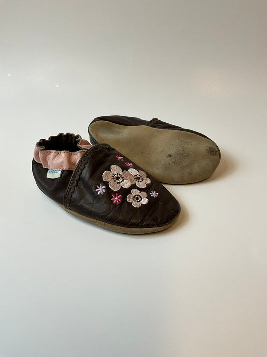 Brown Floral Robeez - size 18-24 months