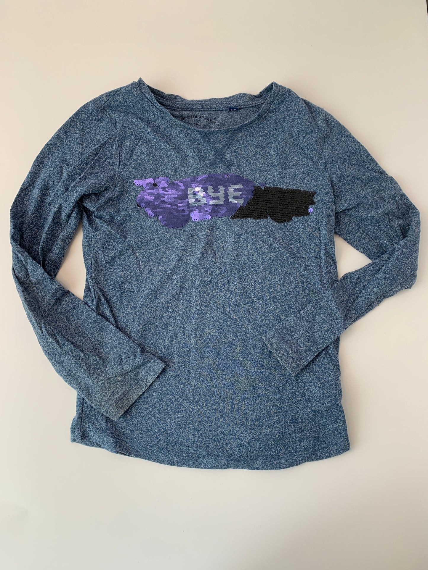 Long Sleeve Flip Sequin Shirt