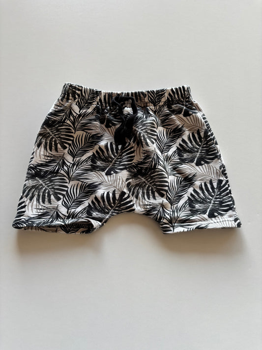 Black & White Monstera Shorts