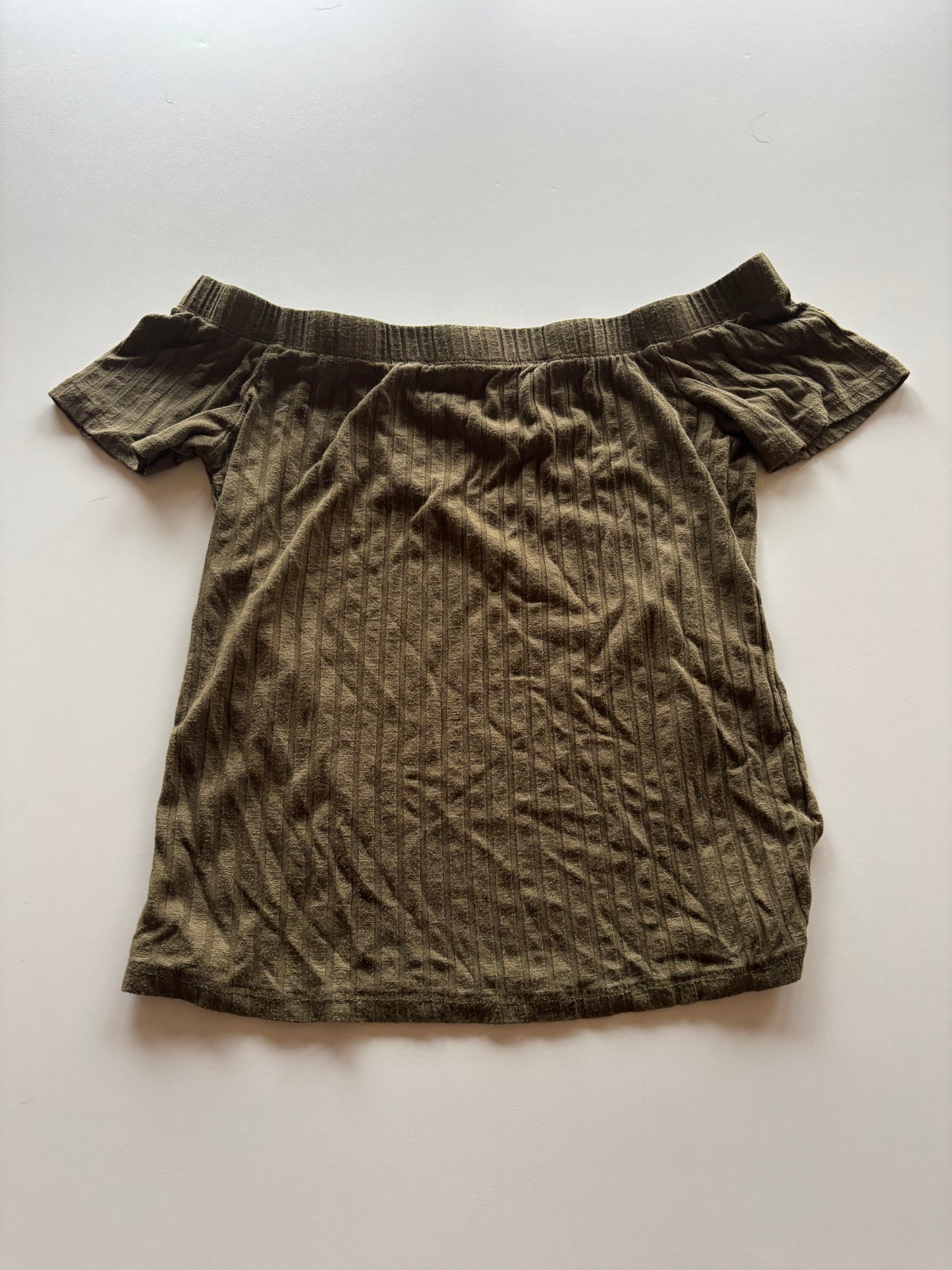 Off Shoulder Olive Tee