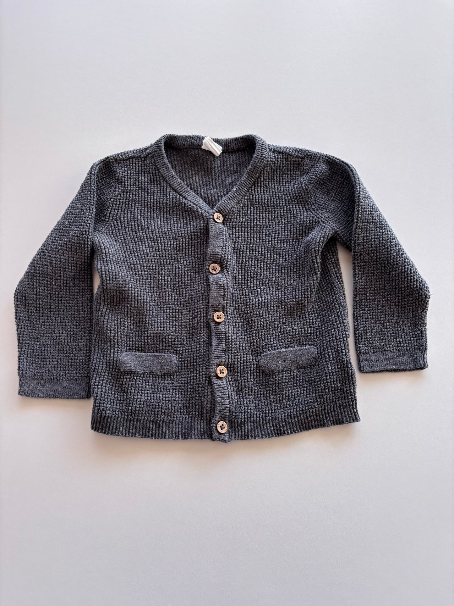 Grey Textured Cardigan